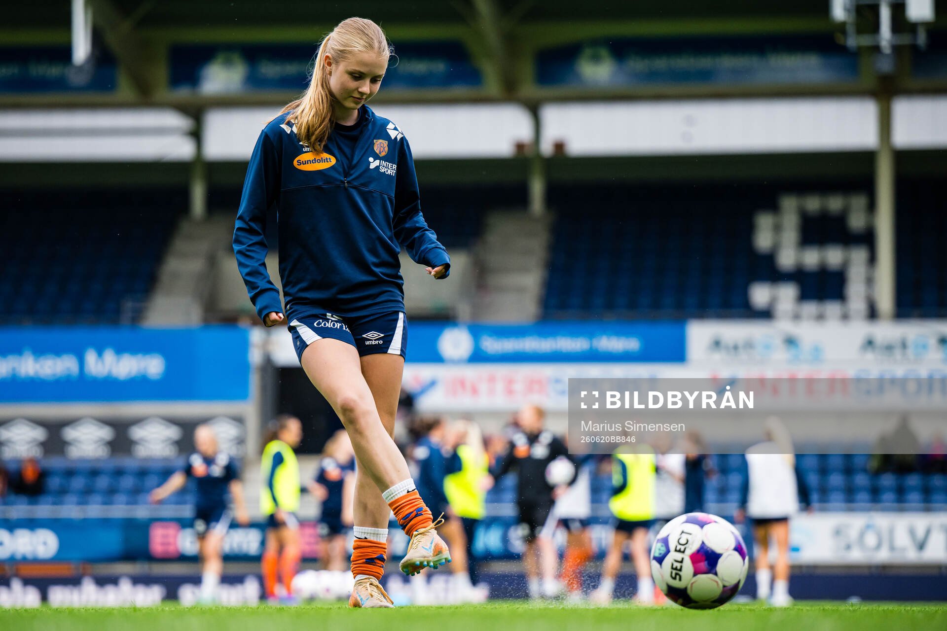Emilie Strand Blindheim of Aalesund warms up