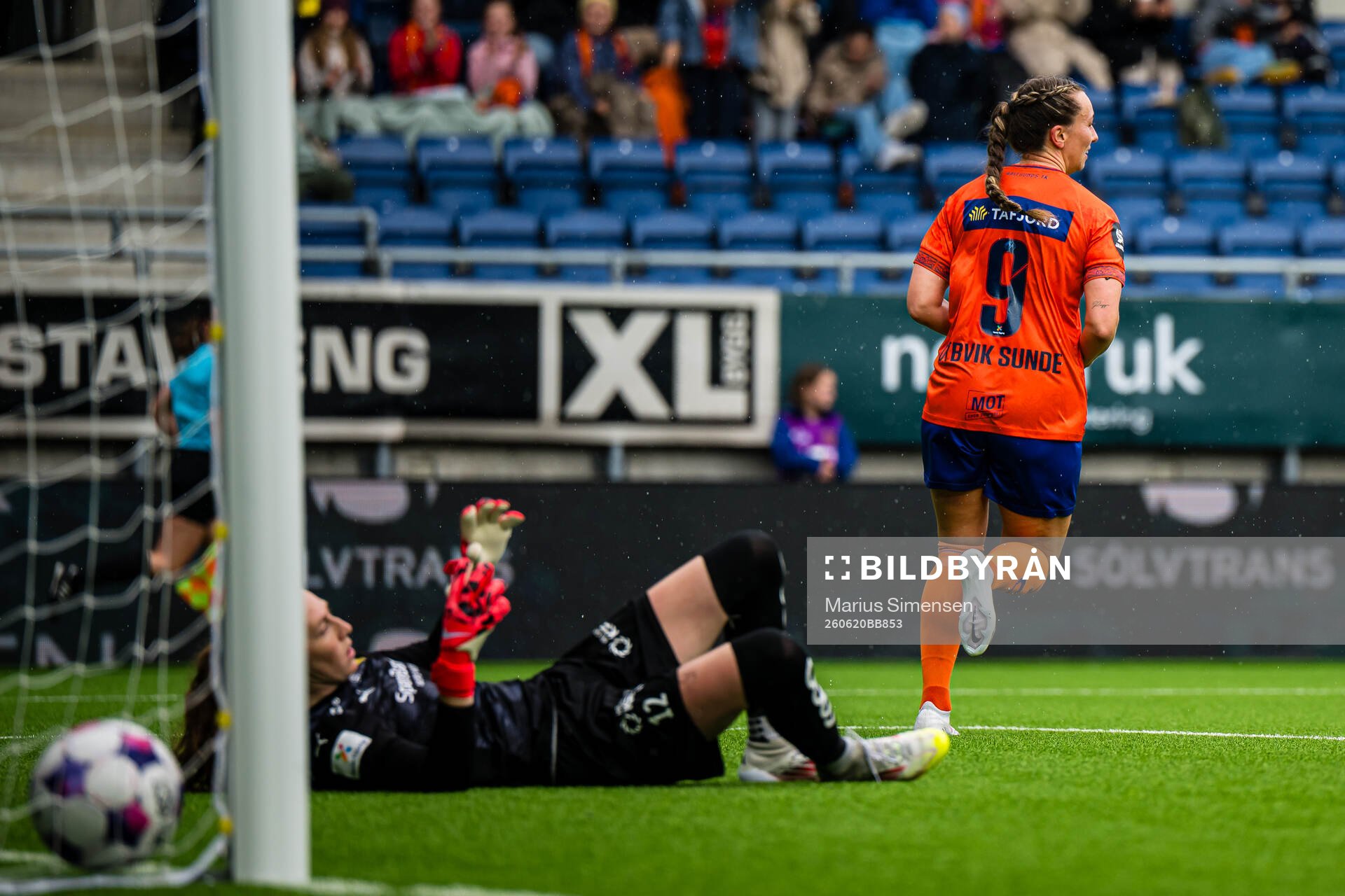 Katarina Dybvik Sunde of Aalesund celebrates