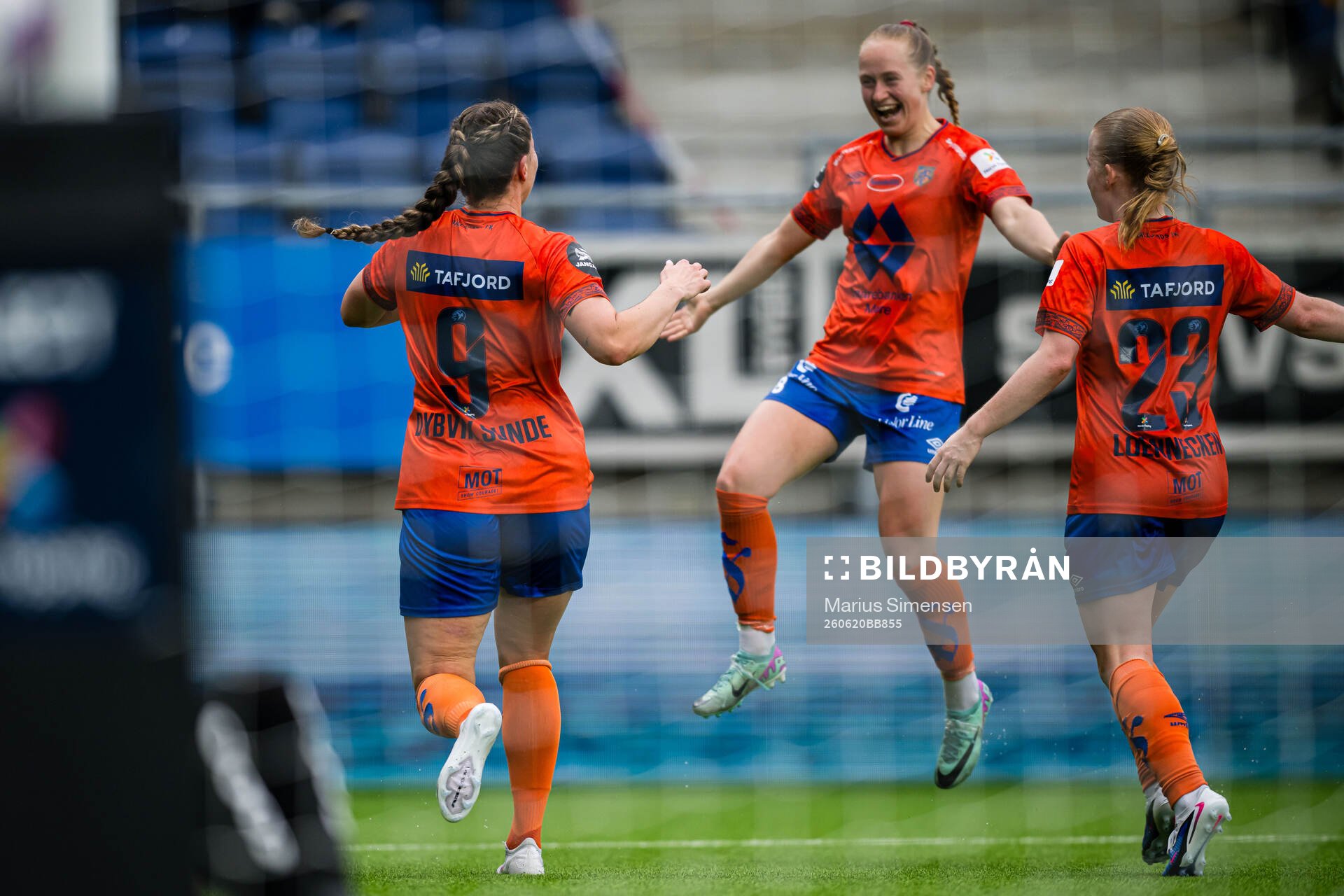 Katarina Dybvik Sunde of Aalesund celebrates