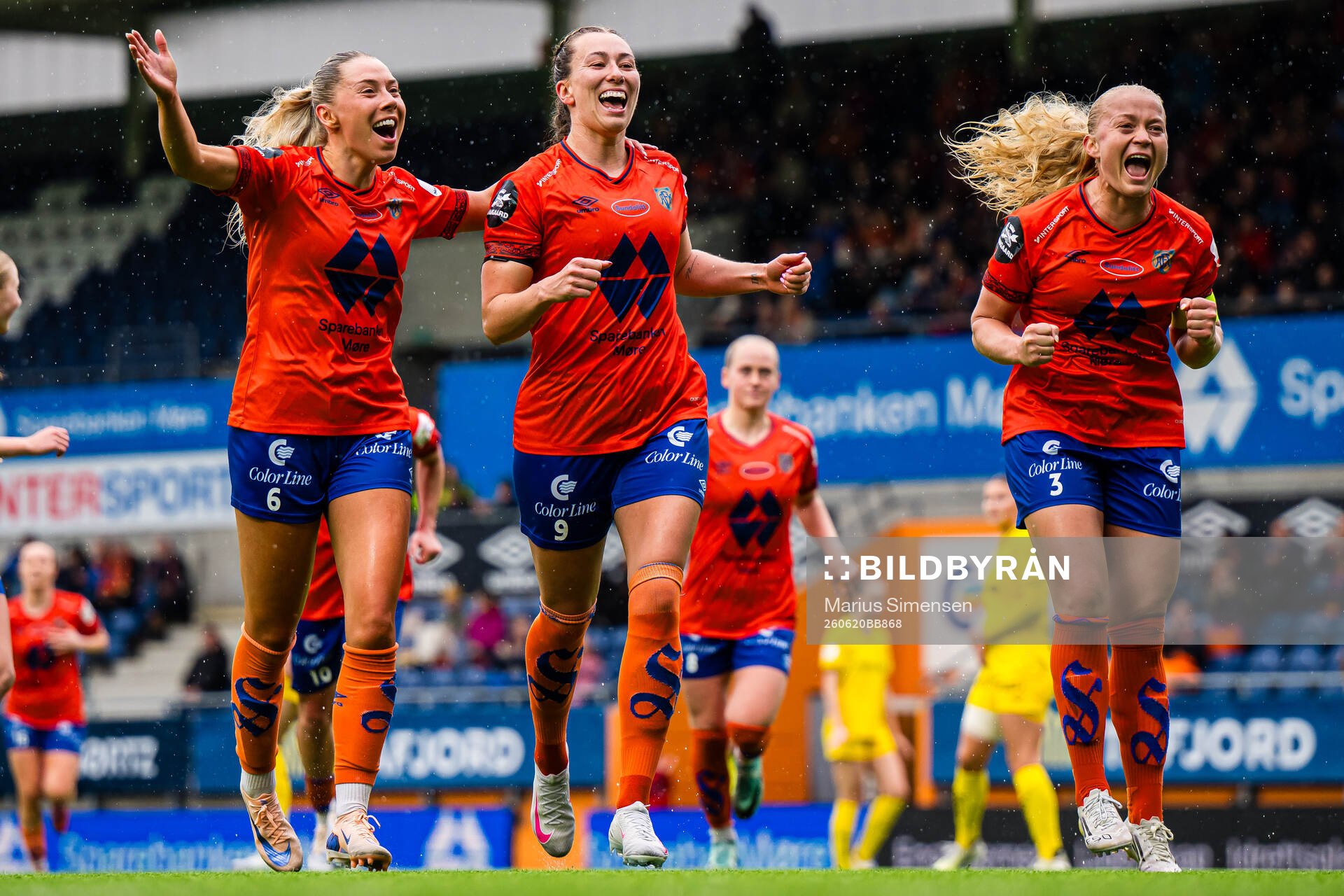 Katarina Dybvik Sunde of Aalesund celebrates