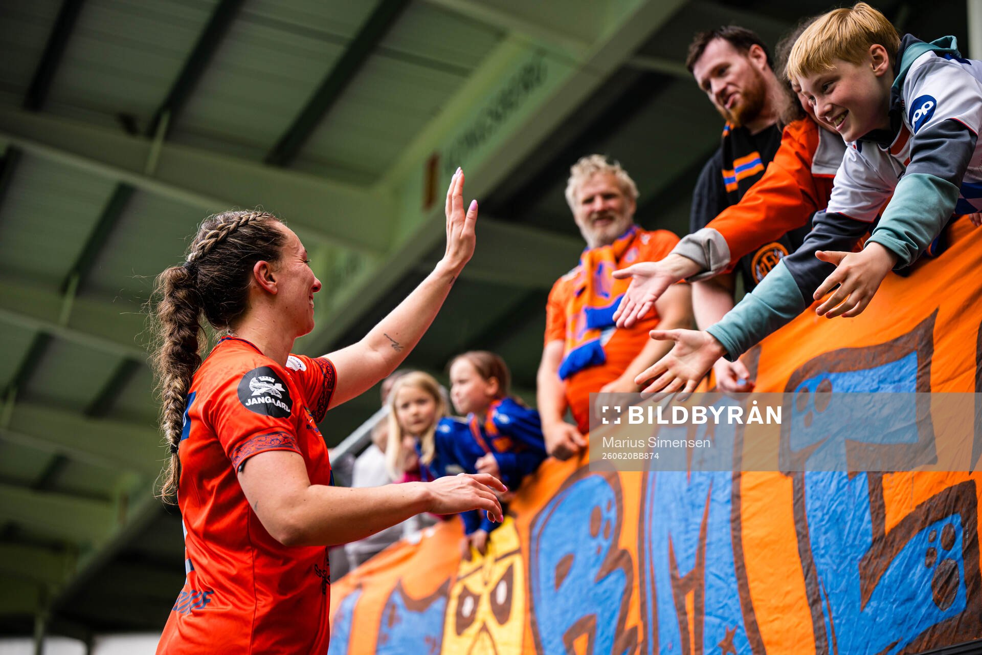 Katarina Dybvik Sunde of Aalesund celebrates