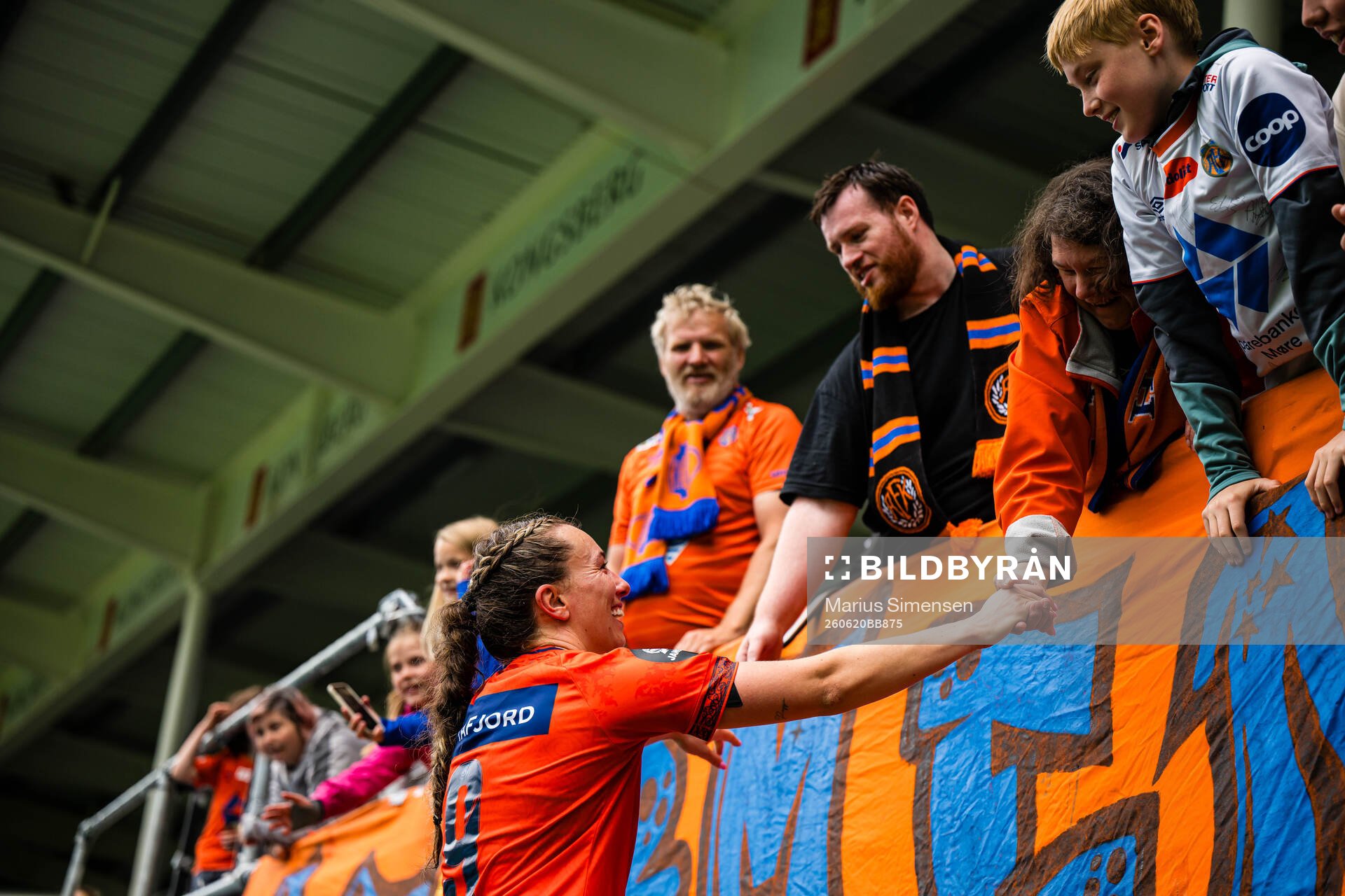 Katarina Dybvik Sunde of Aalesund celebrates