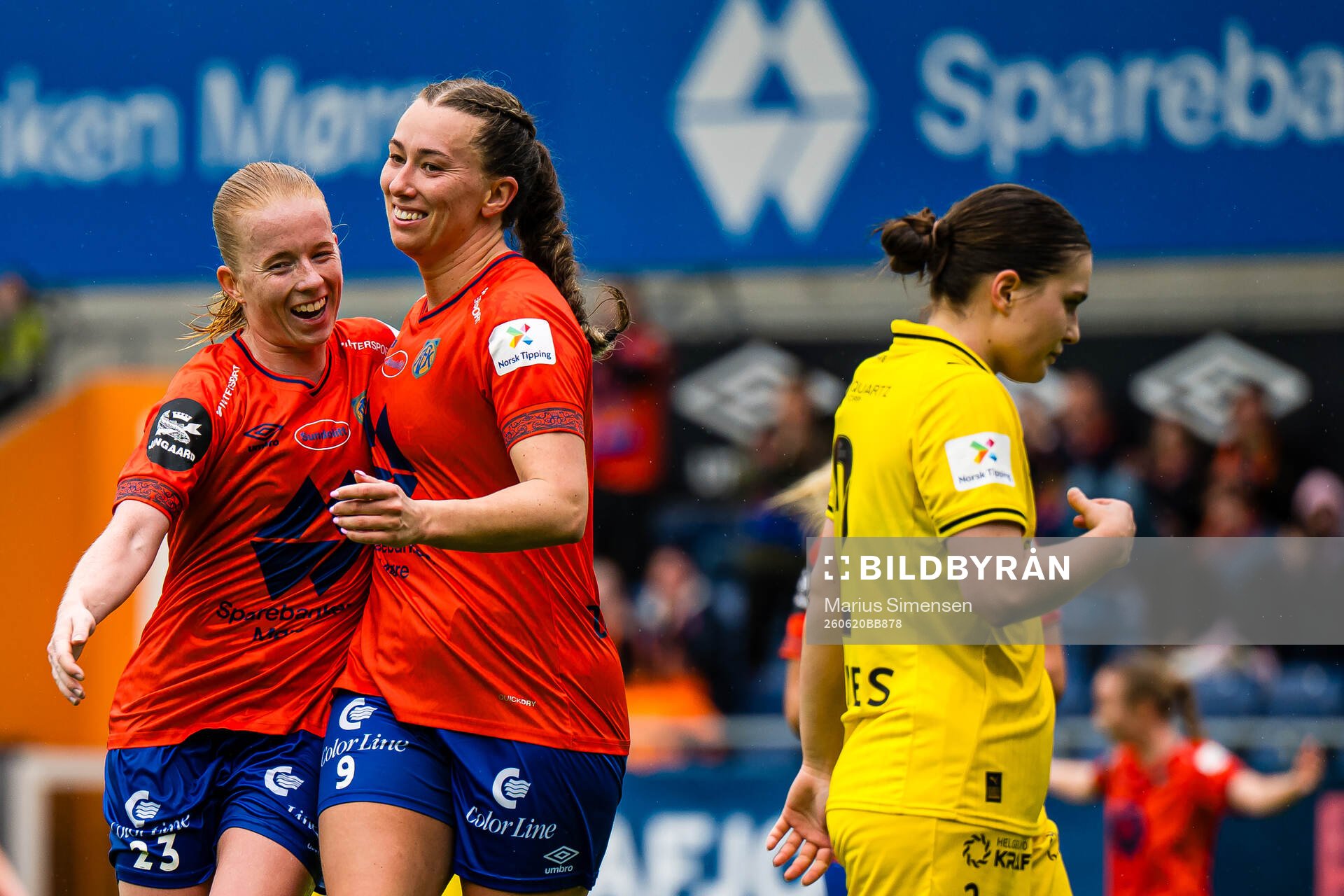 Katarina Dybvik Sunde of Aalesund celebrates