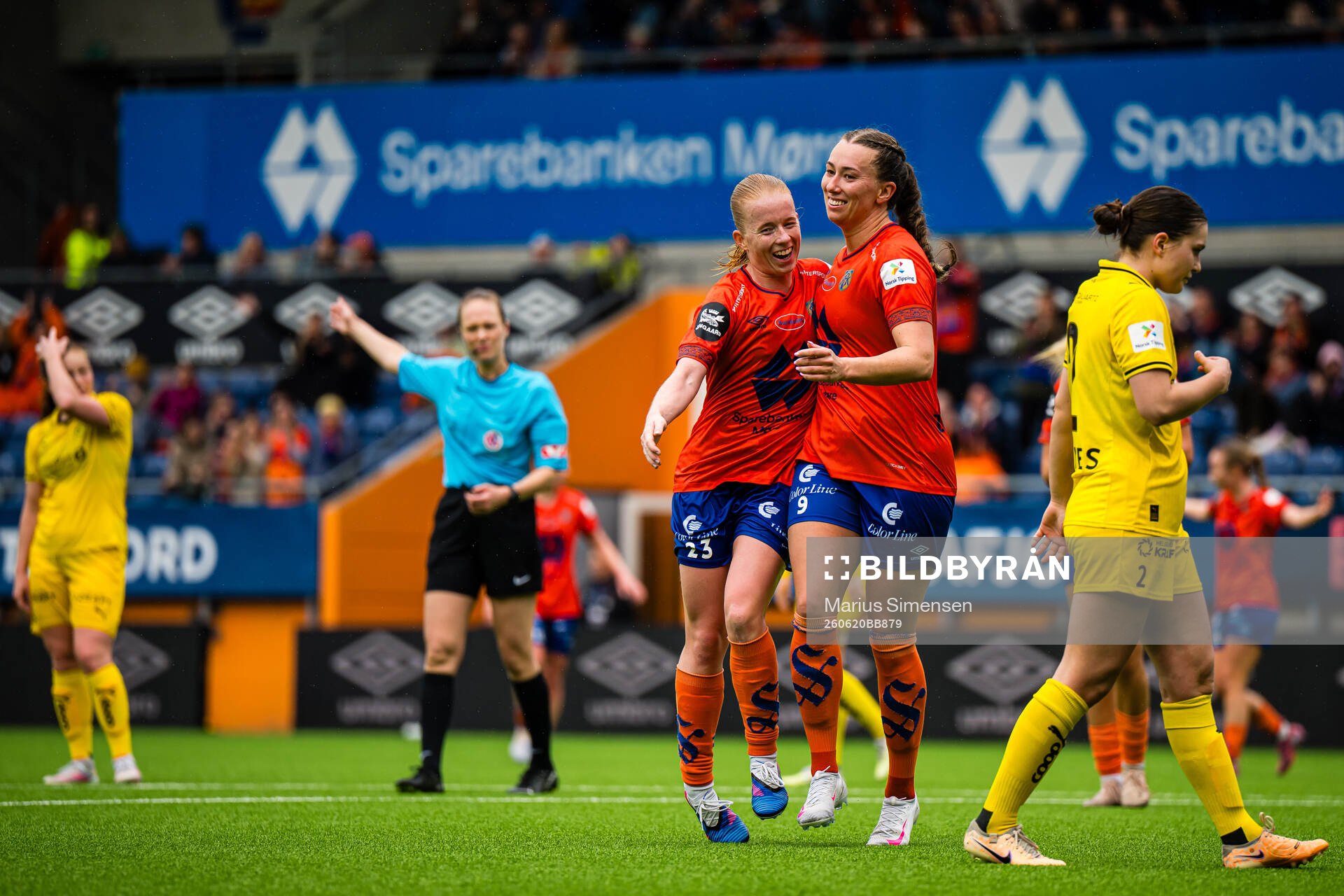 Katarina Dybvik Sunde of Aalesund celebrates