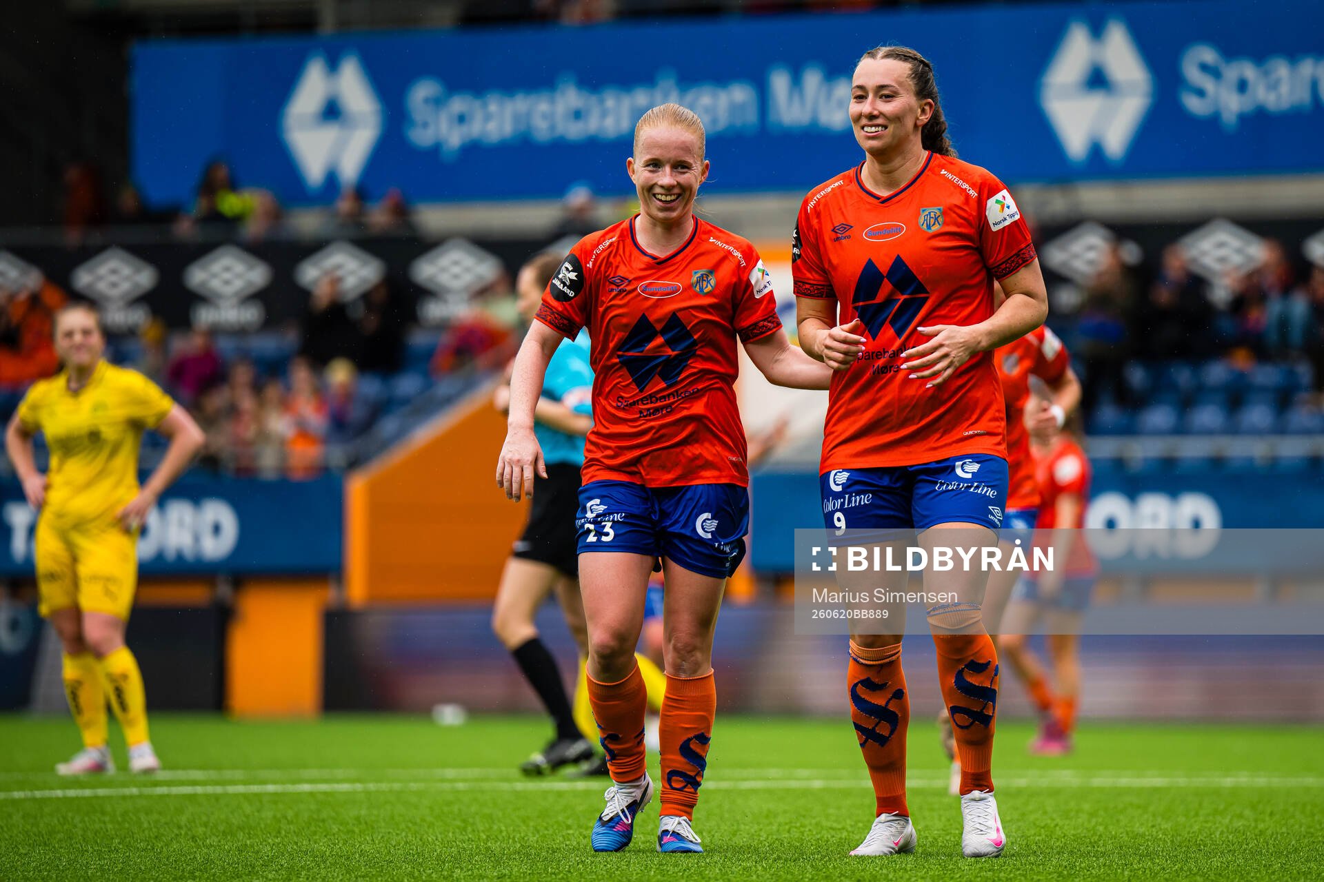 Katarina Dybvik Sunde of Aalesund celebrates