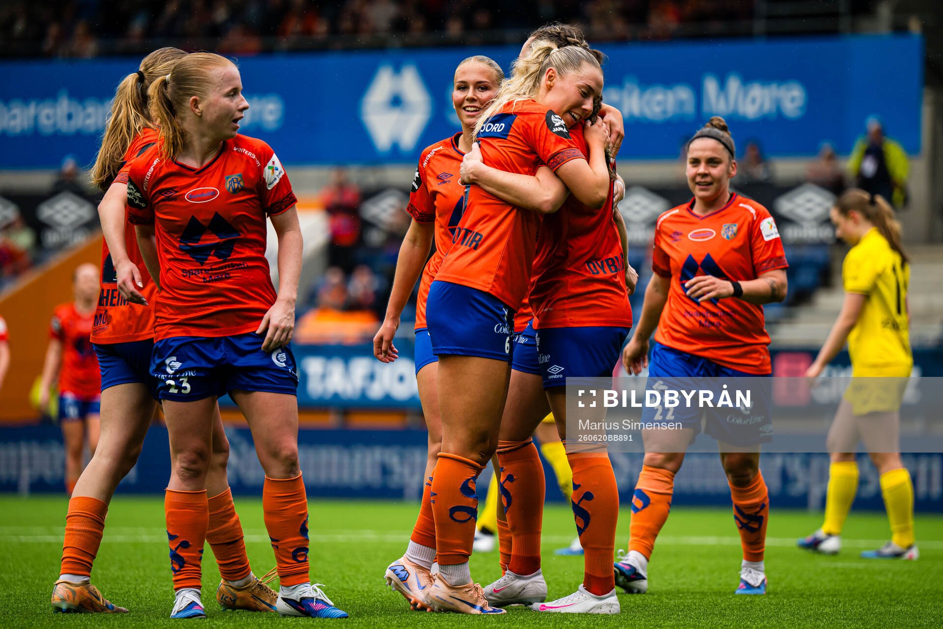 Katarina Dybvik Sunde of Aalesund celebrates