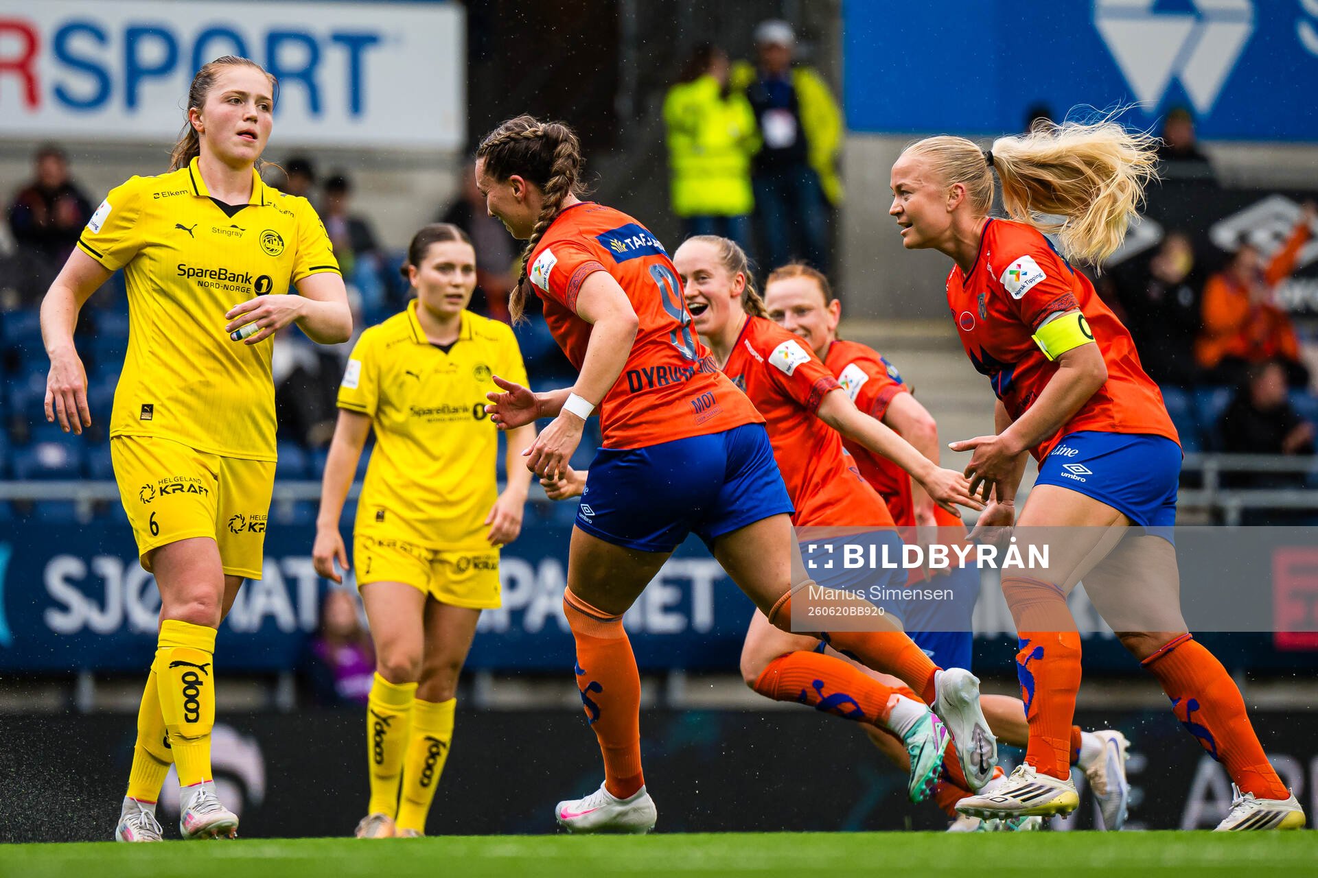 Katarina Dybvik Sunde of Aalesund celebrates