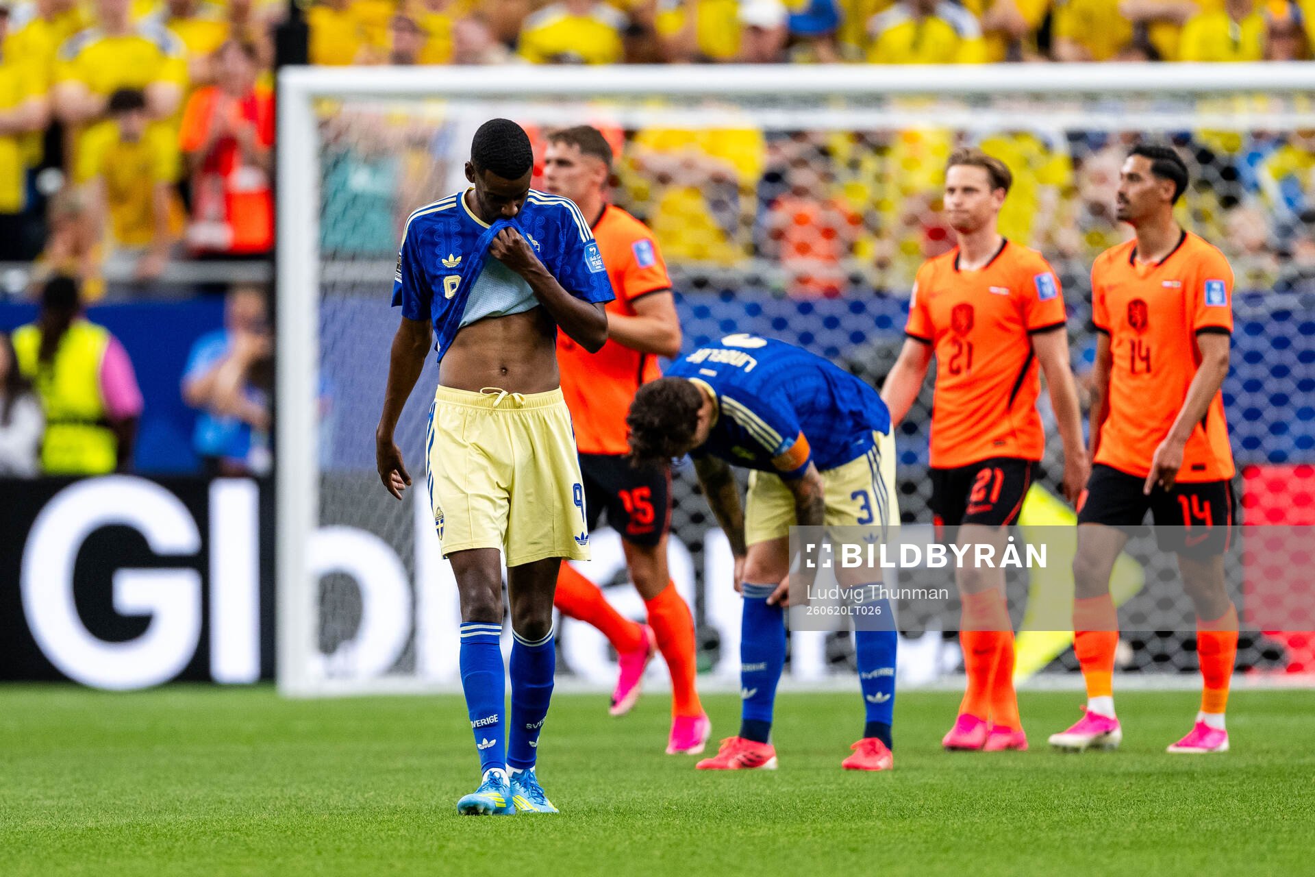 Alexander Isak of Sweden looks dejected