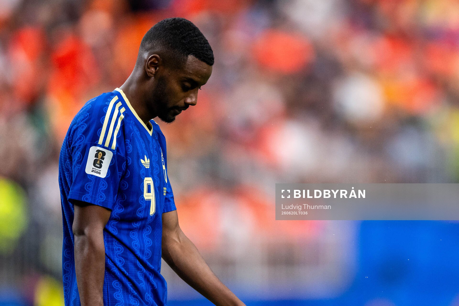 Alexander Isak of Sweden looks dejected