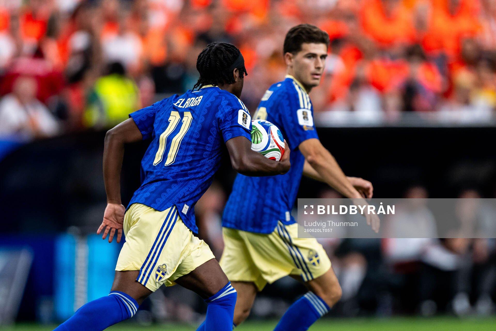 Anthony Elanga of Sweden celebrates with Besfort Zeneli