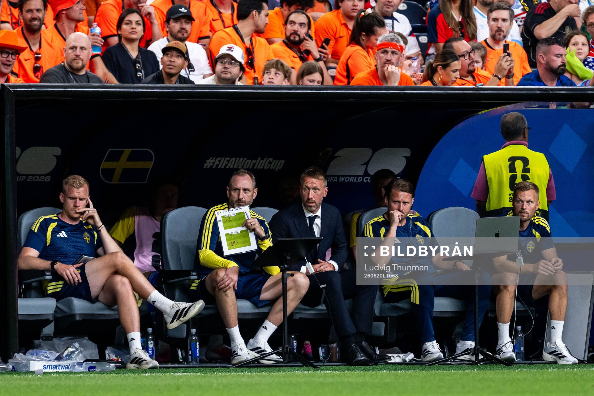 Assistant coach Andreas Georgson, head coach Graham Potter,