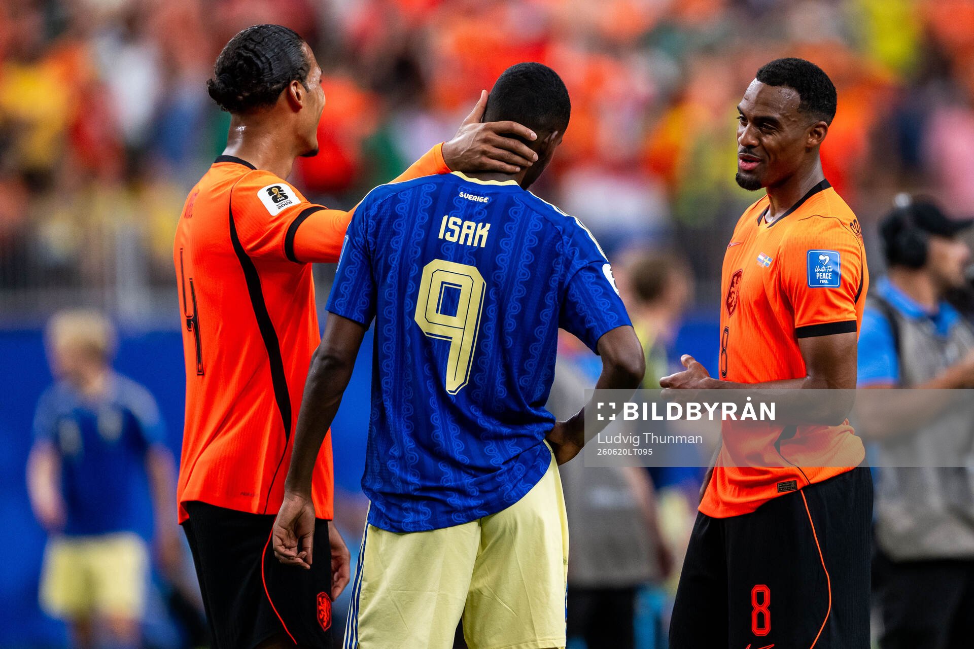 Virgil Van Dijk and Ryan Gravenberch of Netherlands with