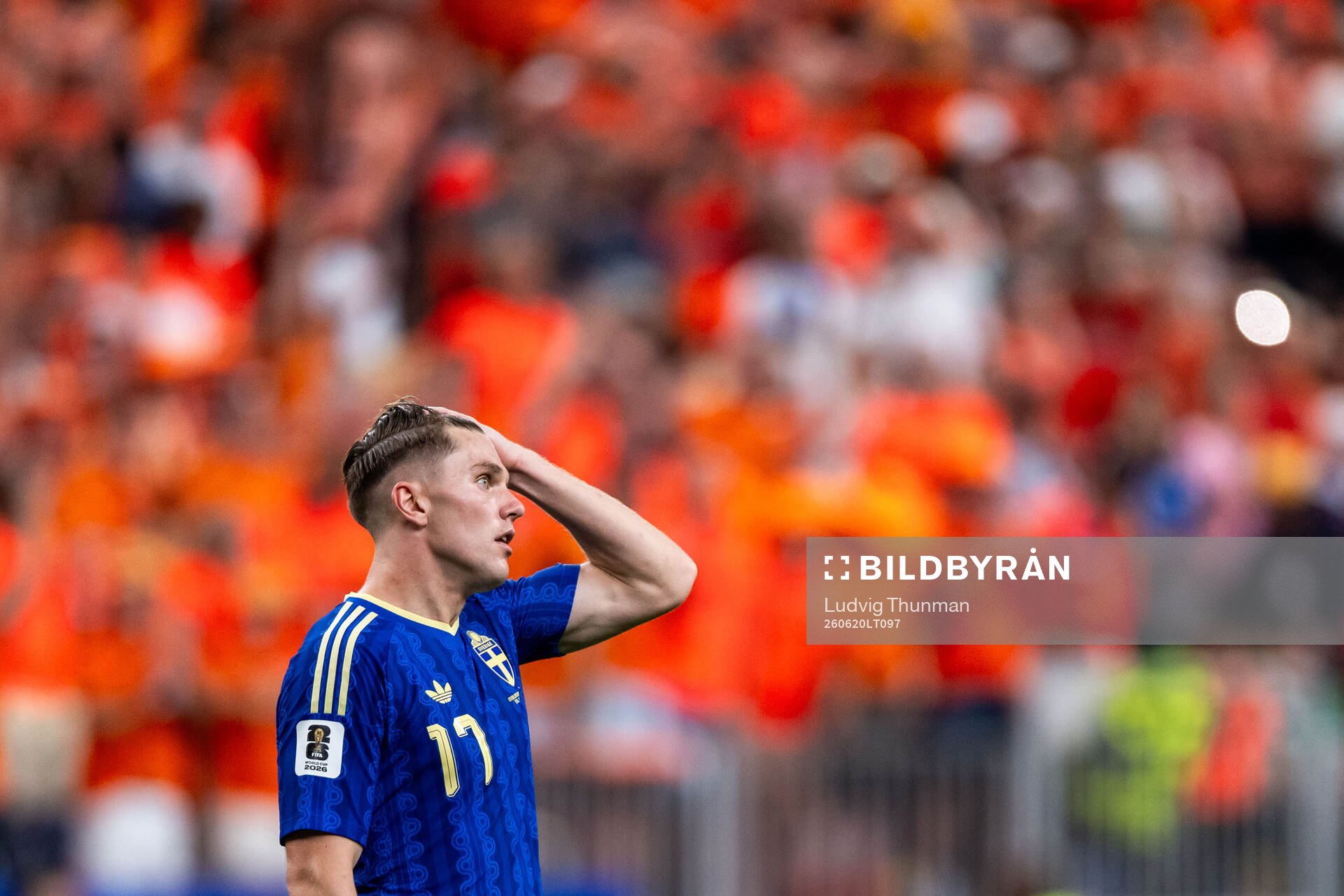 Viktor Gyökeres of Sweden looks dejected