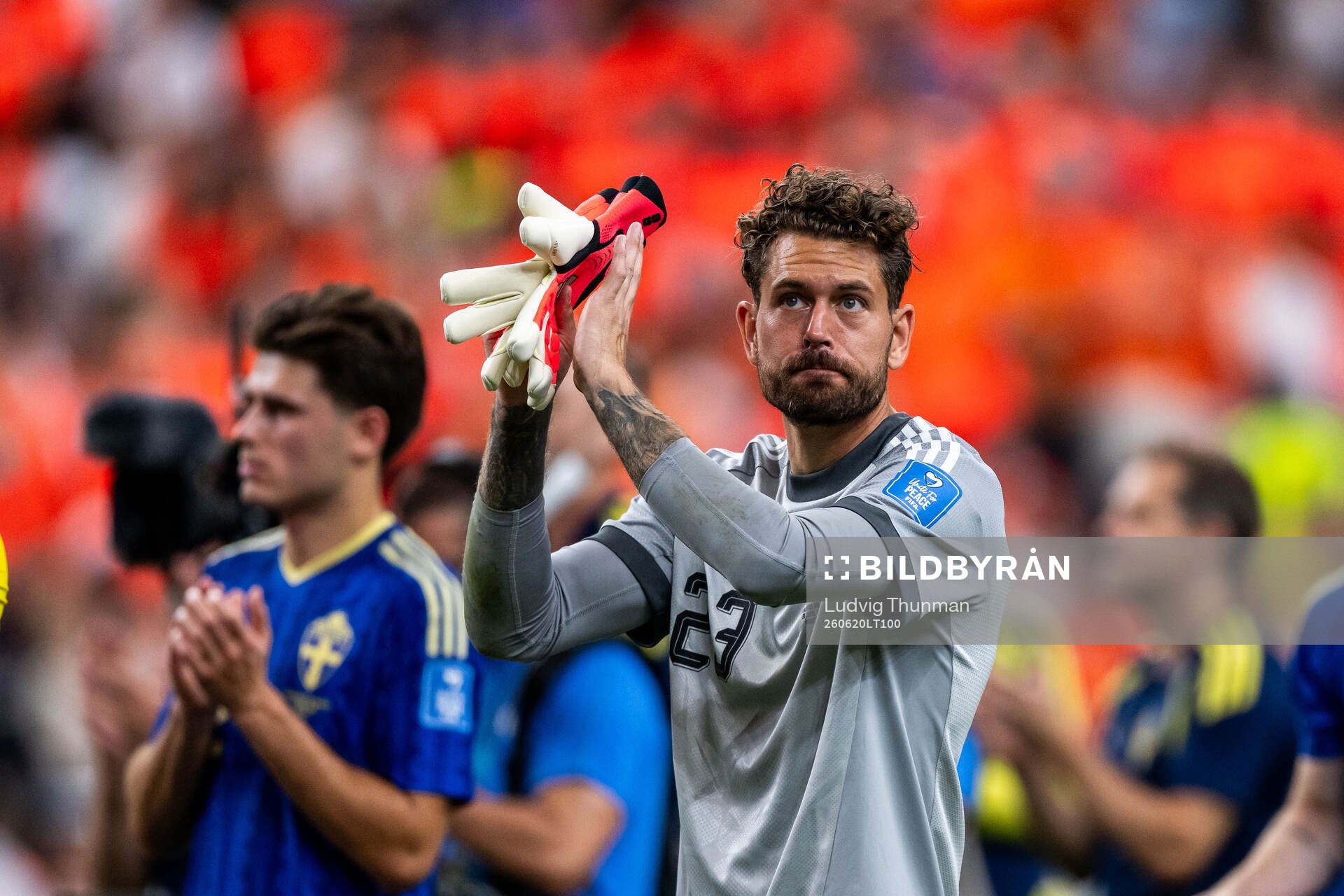 Goalkeeper Kristoffer Nordfeldt of Sweden