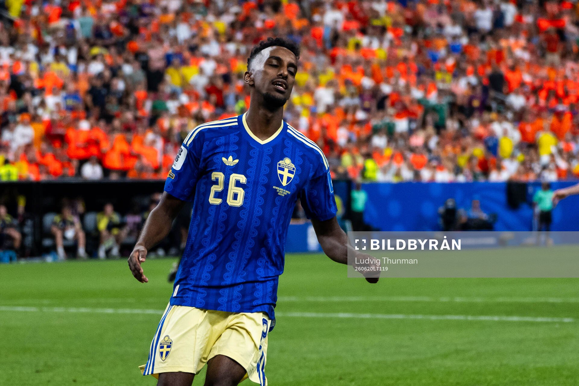 Taha Ali of Sweden looks dejected
