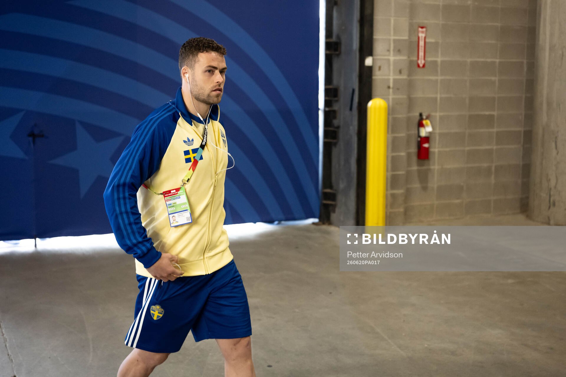 Gabriel Gudmundsson of Sweden arrives at Houston Stadium