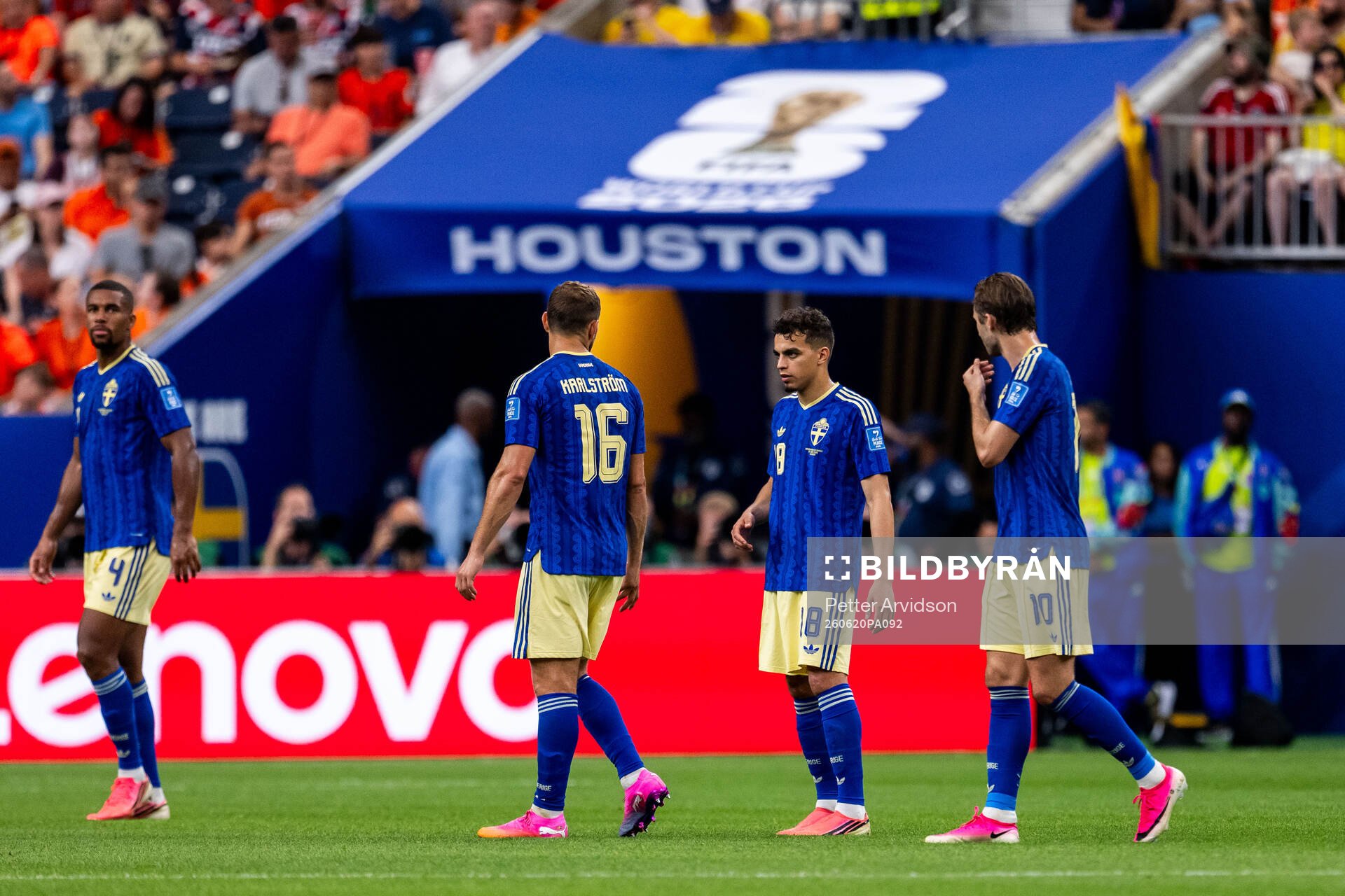 Jesper Karlström, Yasin Ayari and Benjamin Nygren of Sweden