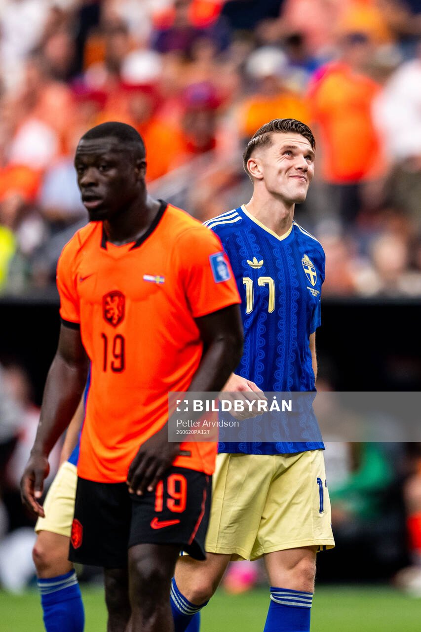 Viktor Gyökeres of Sweden looks dejected