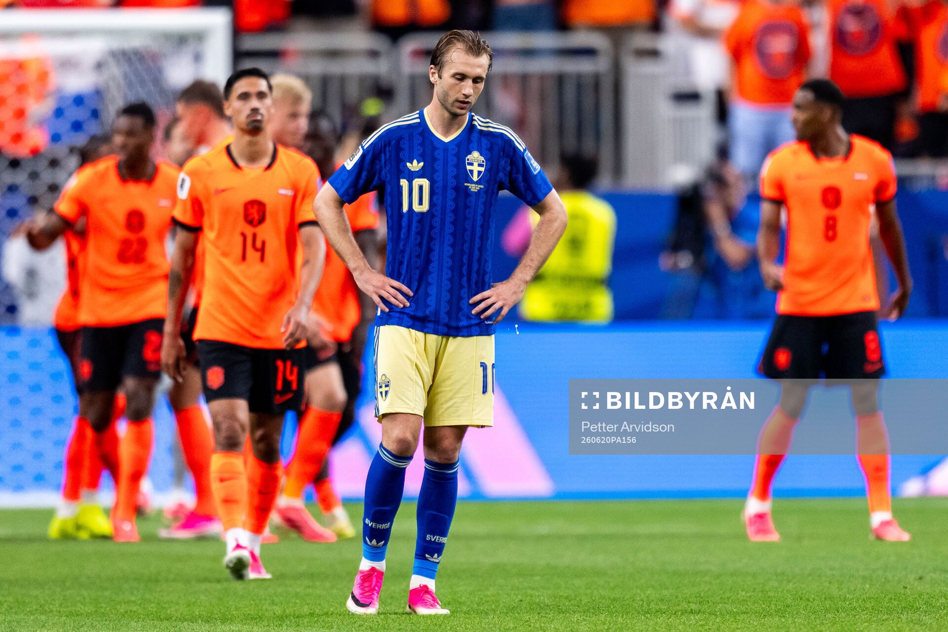 Benjamin Nygren of Sweden looks dejected