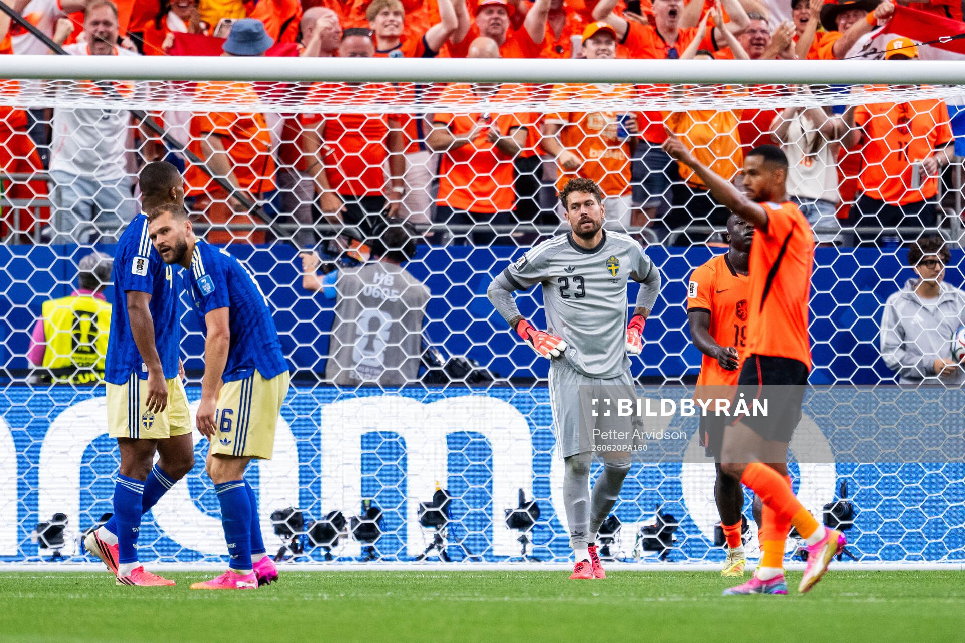 Goalkeeper Kristoffer Nordfeldt of Sweden looks dejected