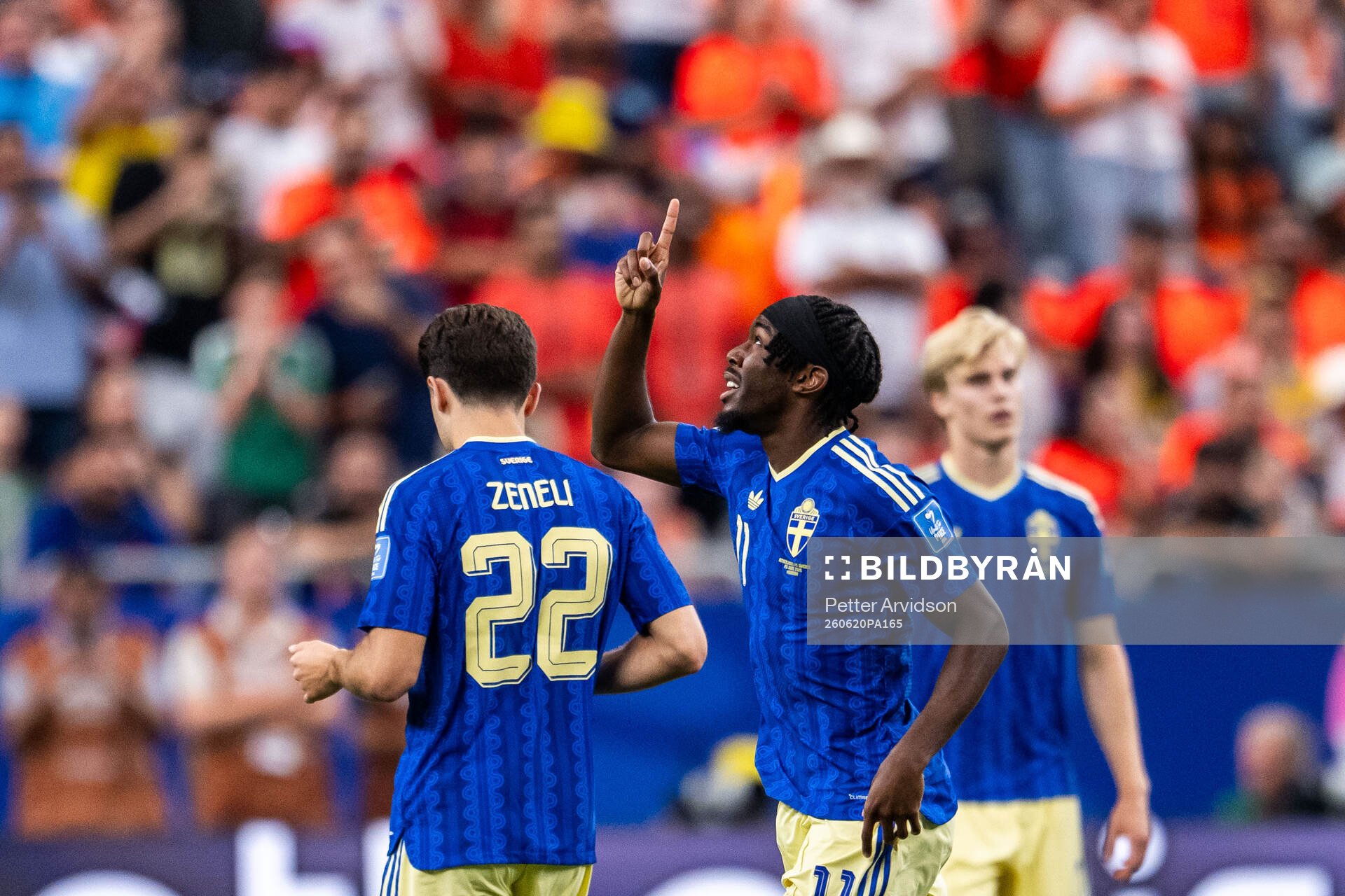 Anthony Elanga of Sweden celebrates