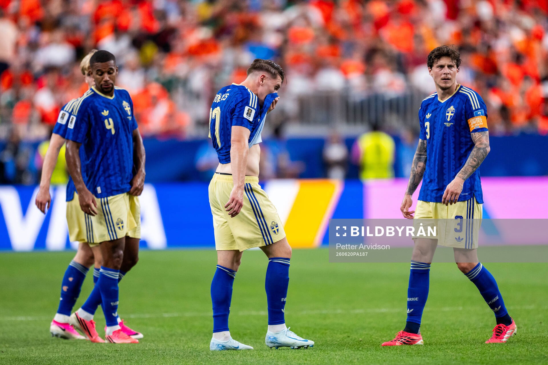Isak Hien, Viktor Gyökeres and Victor Nilsson Lindelöf of
