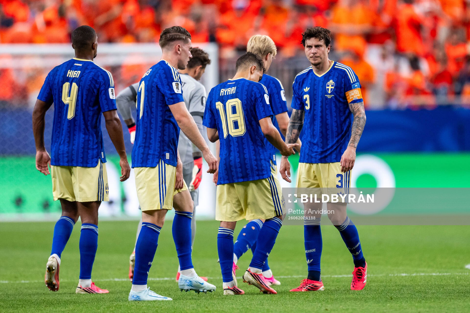 Victor Nilsson Lindelöf of Sweden looks dejected