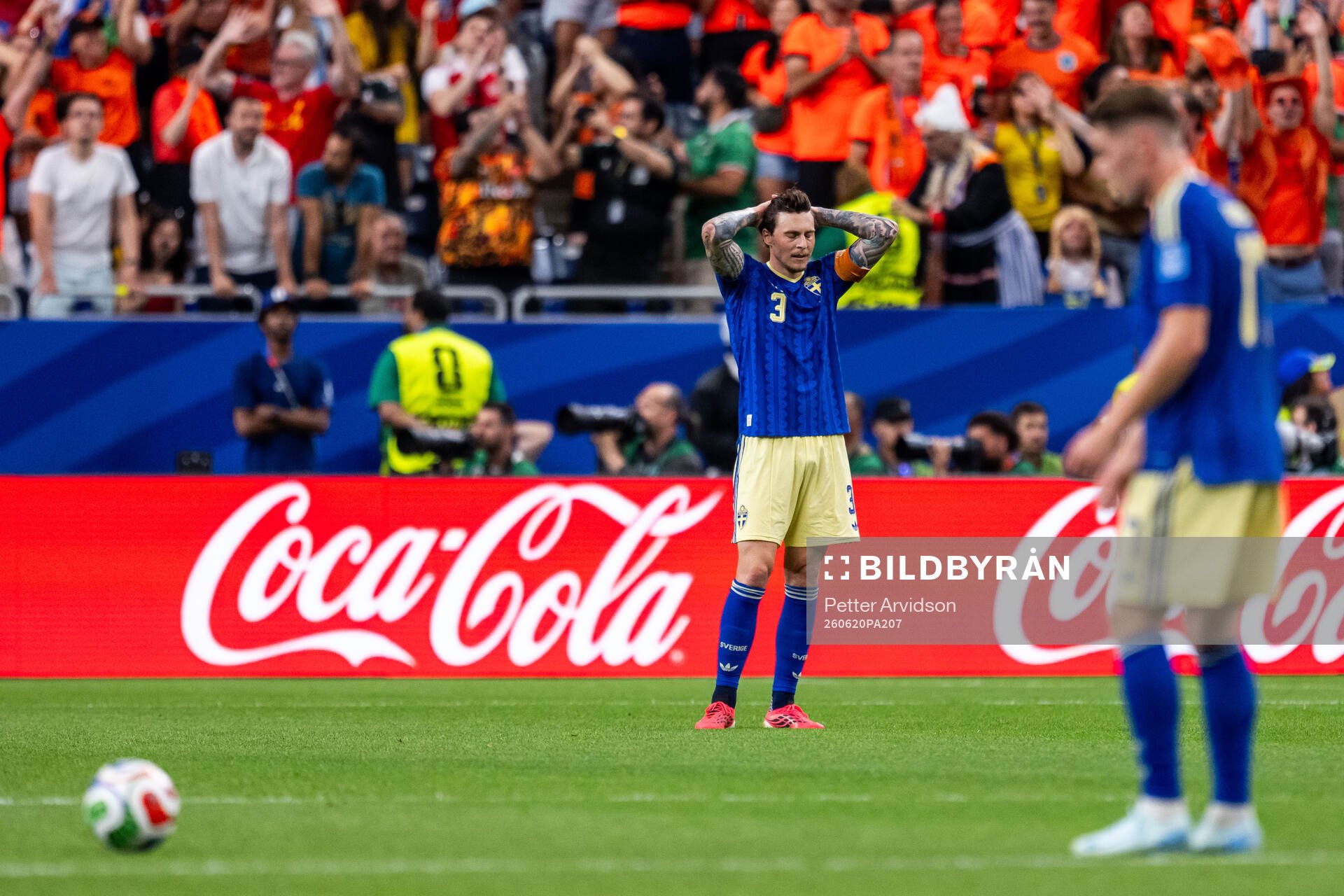 Victor Nilsson Lindelöf of Sweden looks dejected