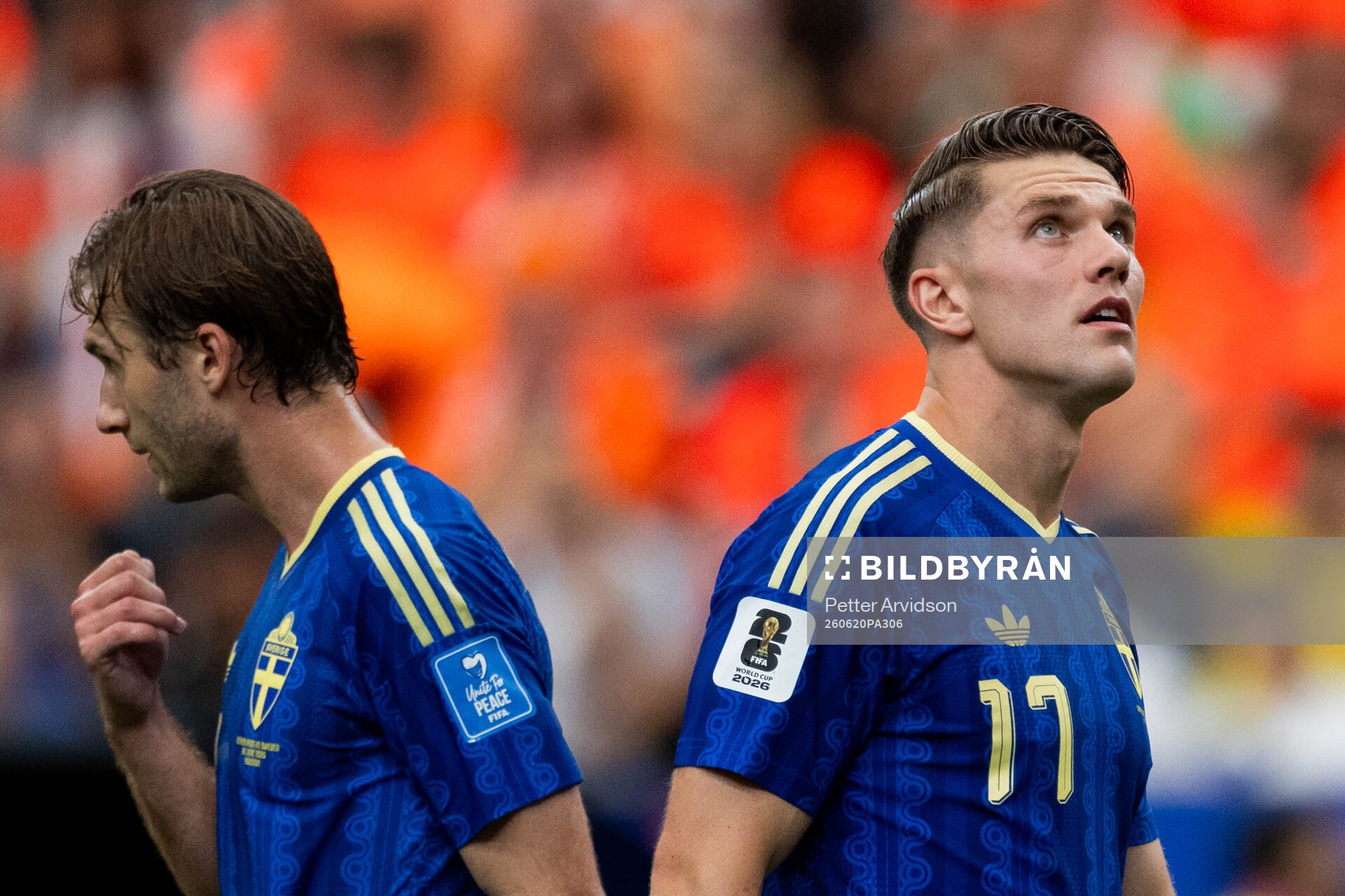 Benjamin Nygren and Viktor Gyökeres of Sweden