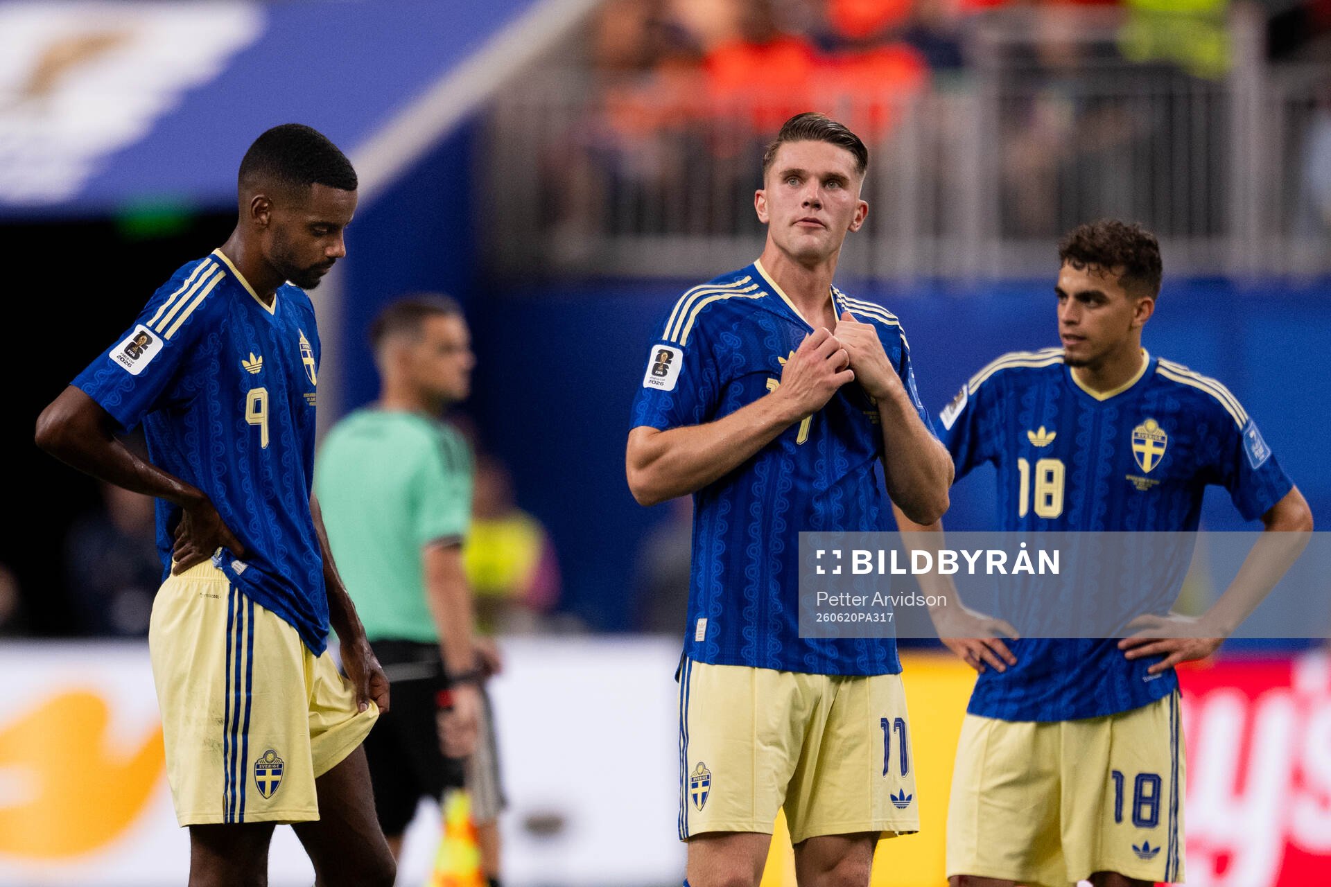 Alexander Isak, Viktor Gyökeres and Yasin Ayari of Sweden