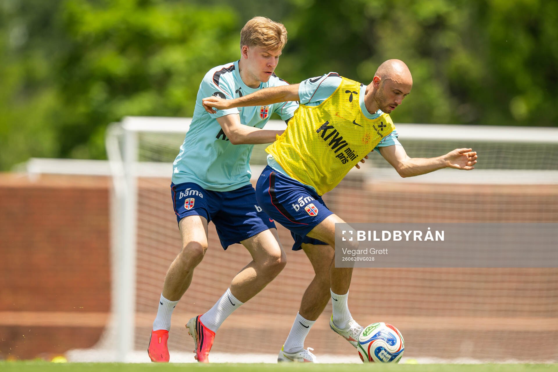 Jens Petter Hauge and Fredrik Aursnes of the Norwegian