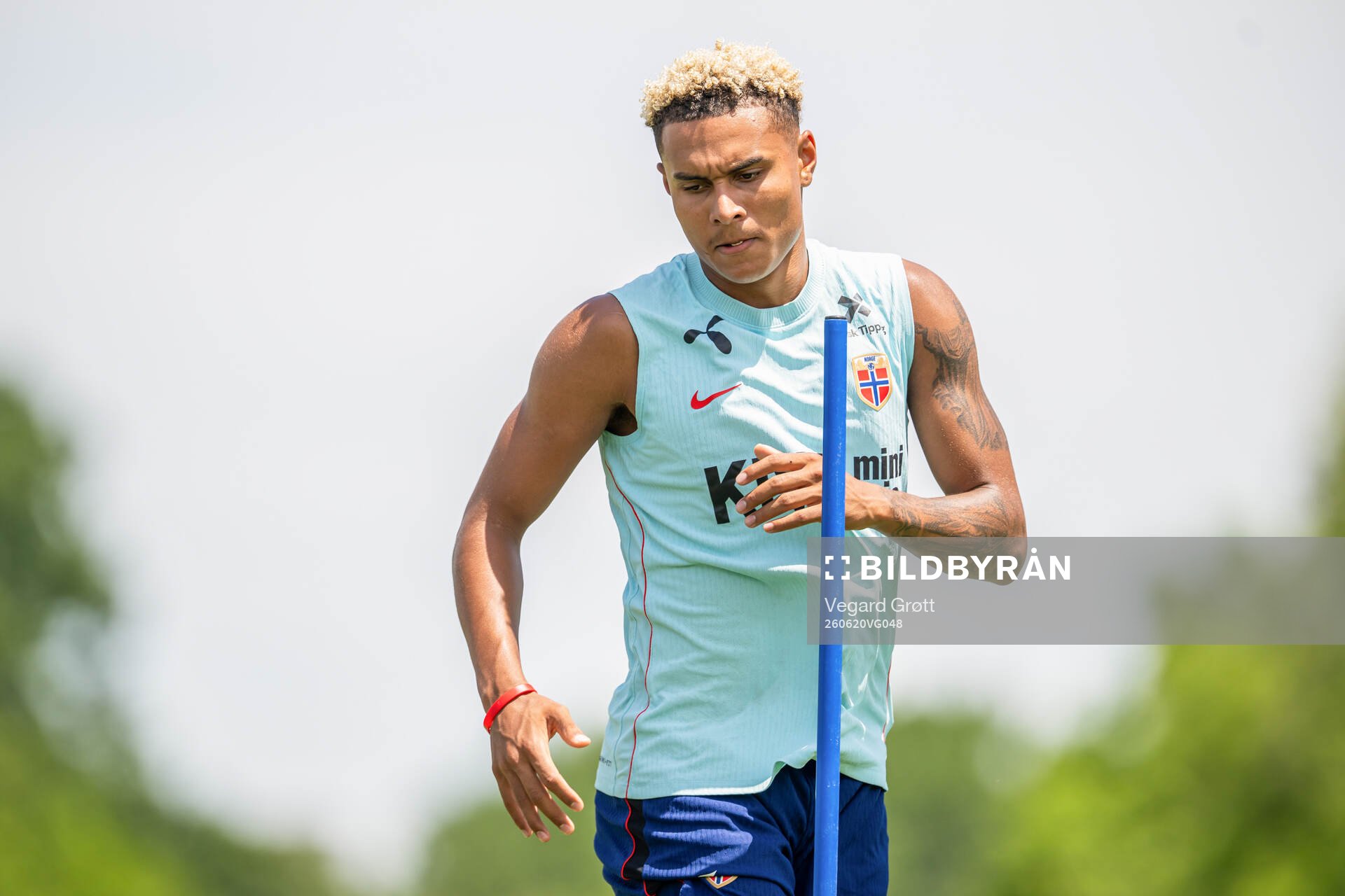 Antonio Nusa of the Norwegian national football team at a