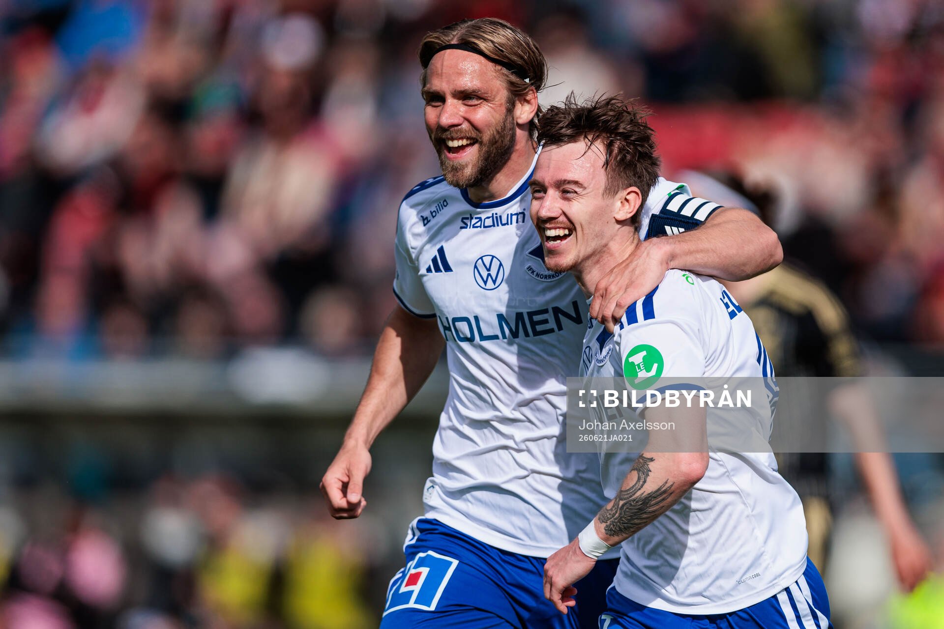 IFK Norrköpings Christoffer Nyman och Ryan Nelson jublar