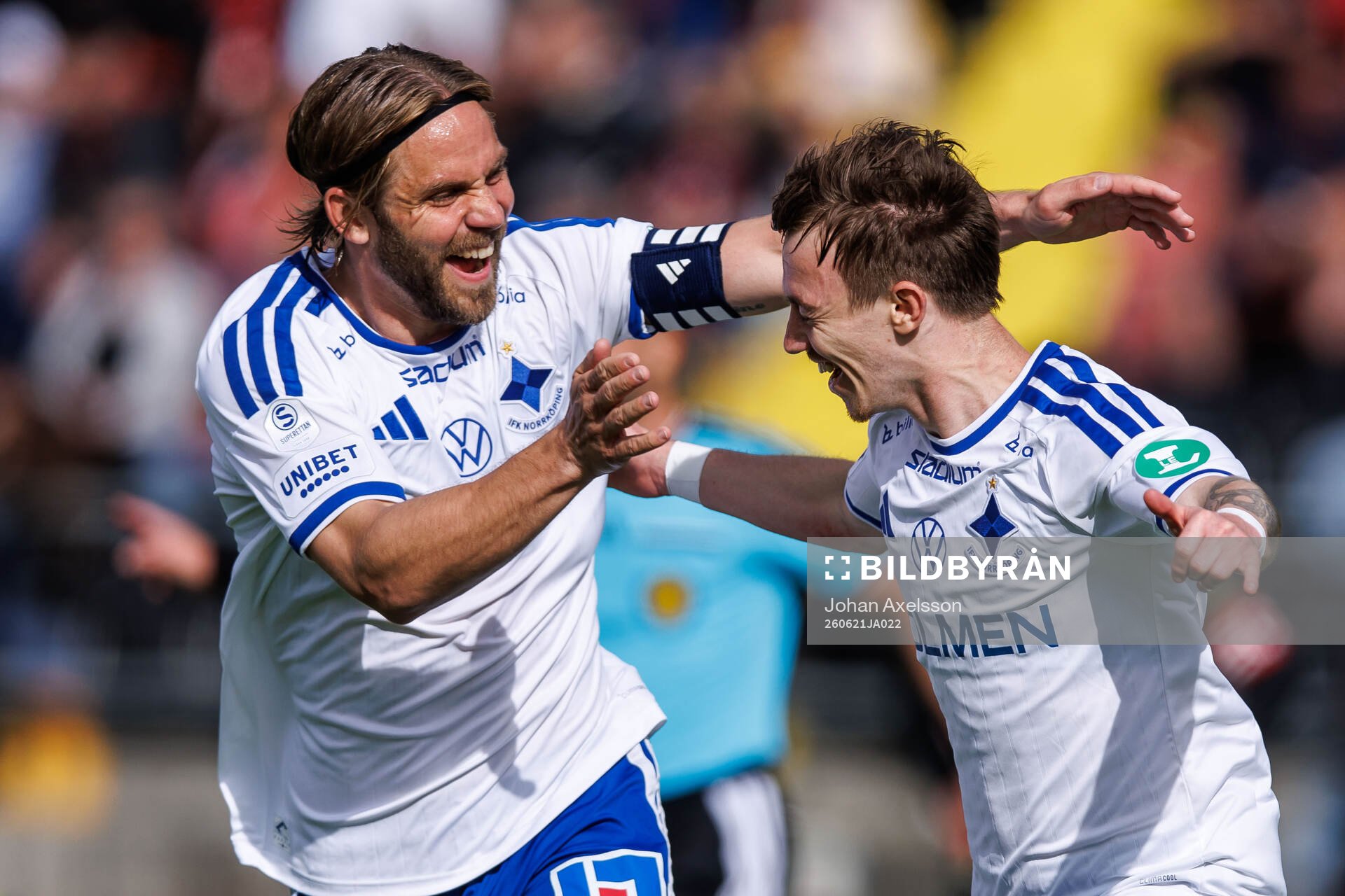 IFK Norrköpings Christoffer Nyman och Ryan Nelson jublar
