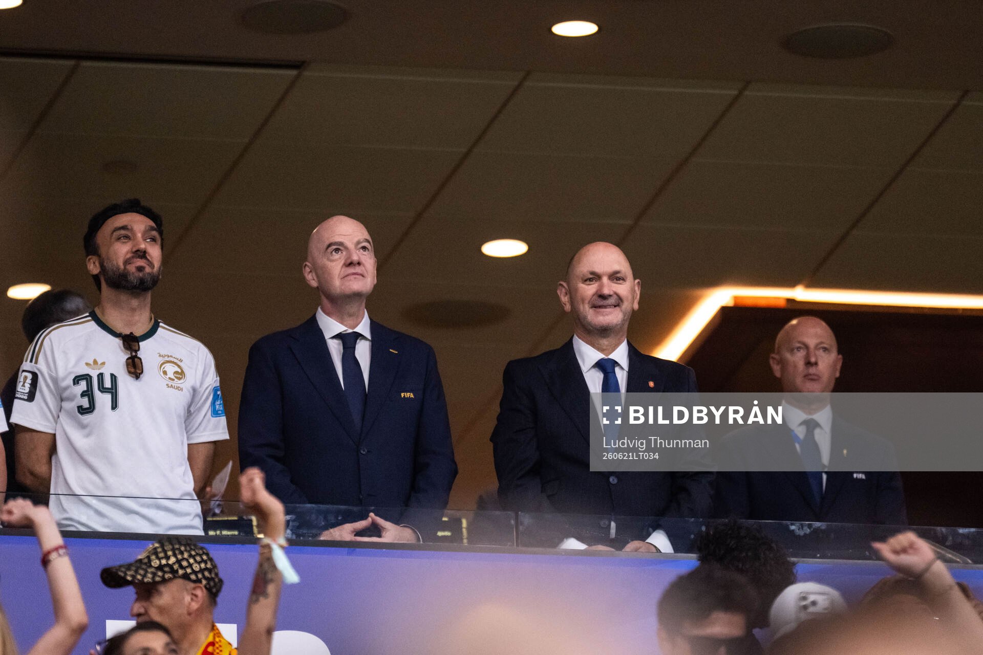 FIFA president Gianni Infantino in the stands