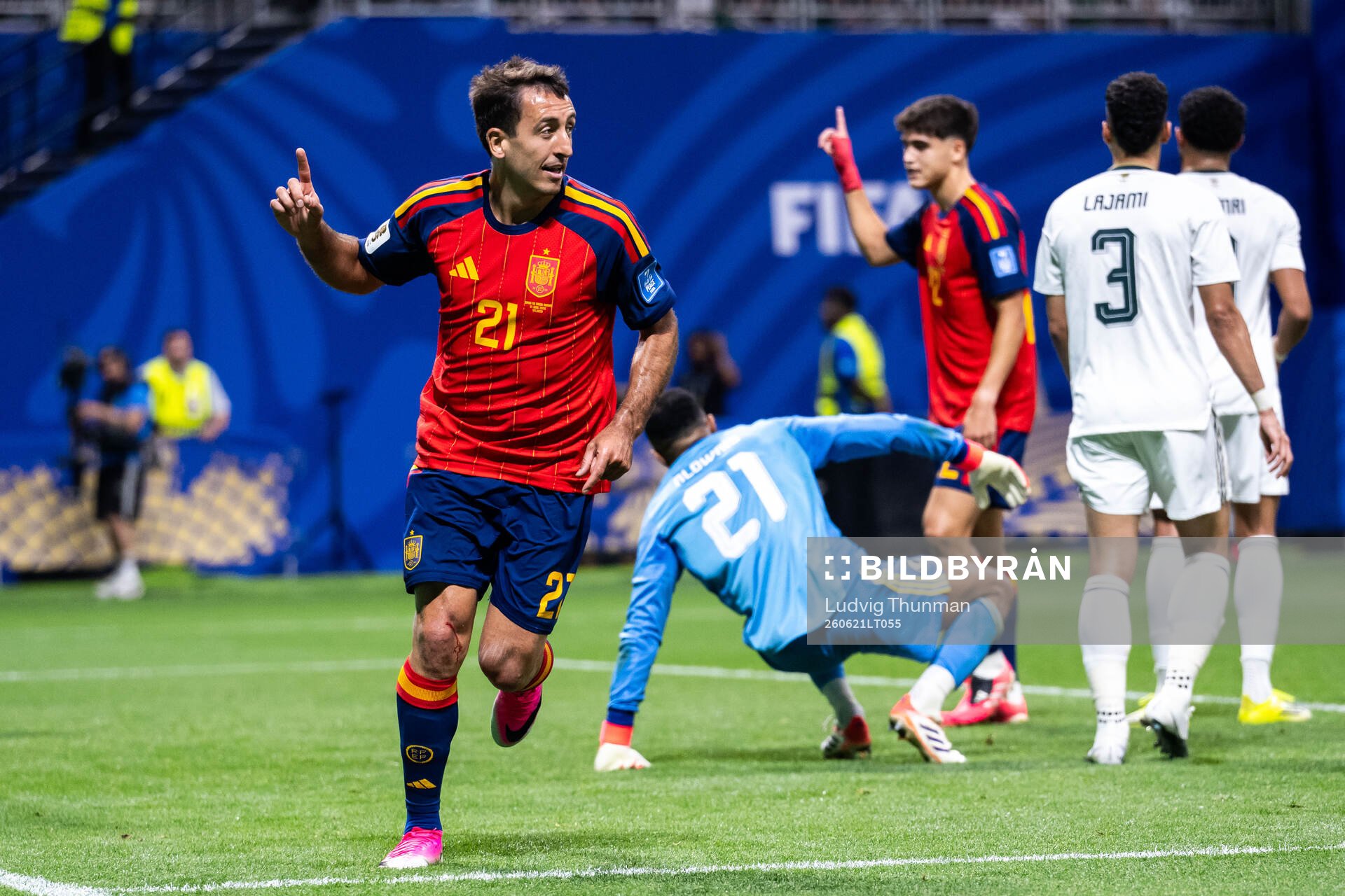Mikel Oyarzabal of Spain celebrates
