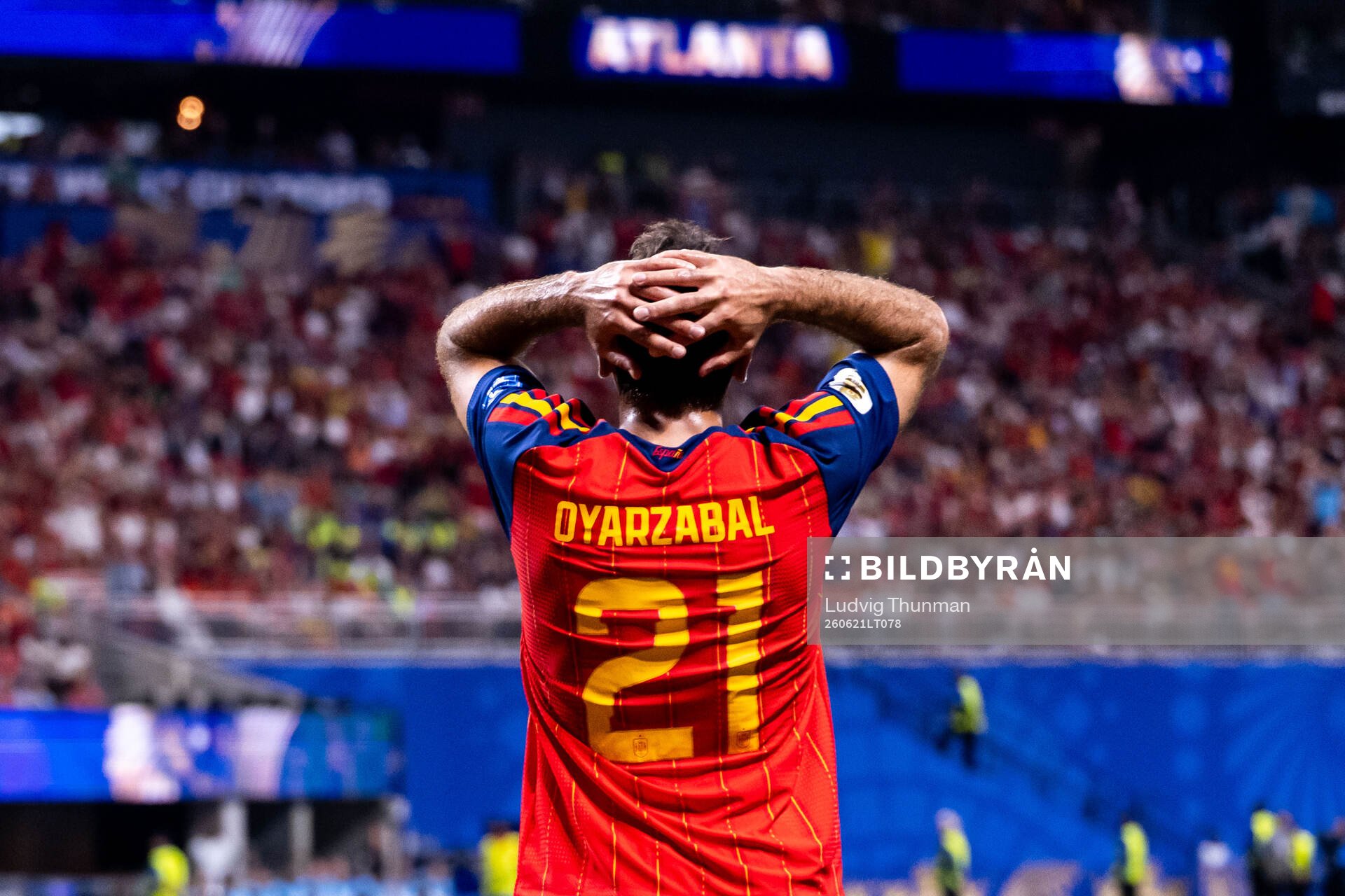 Mikel Oyarzabal of Spain looks dejected
