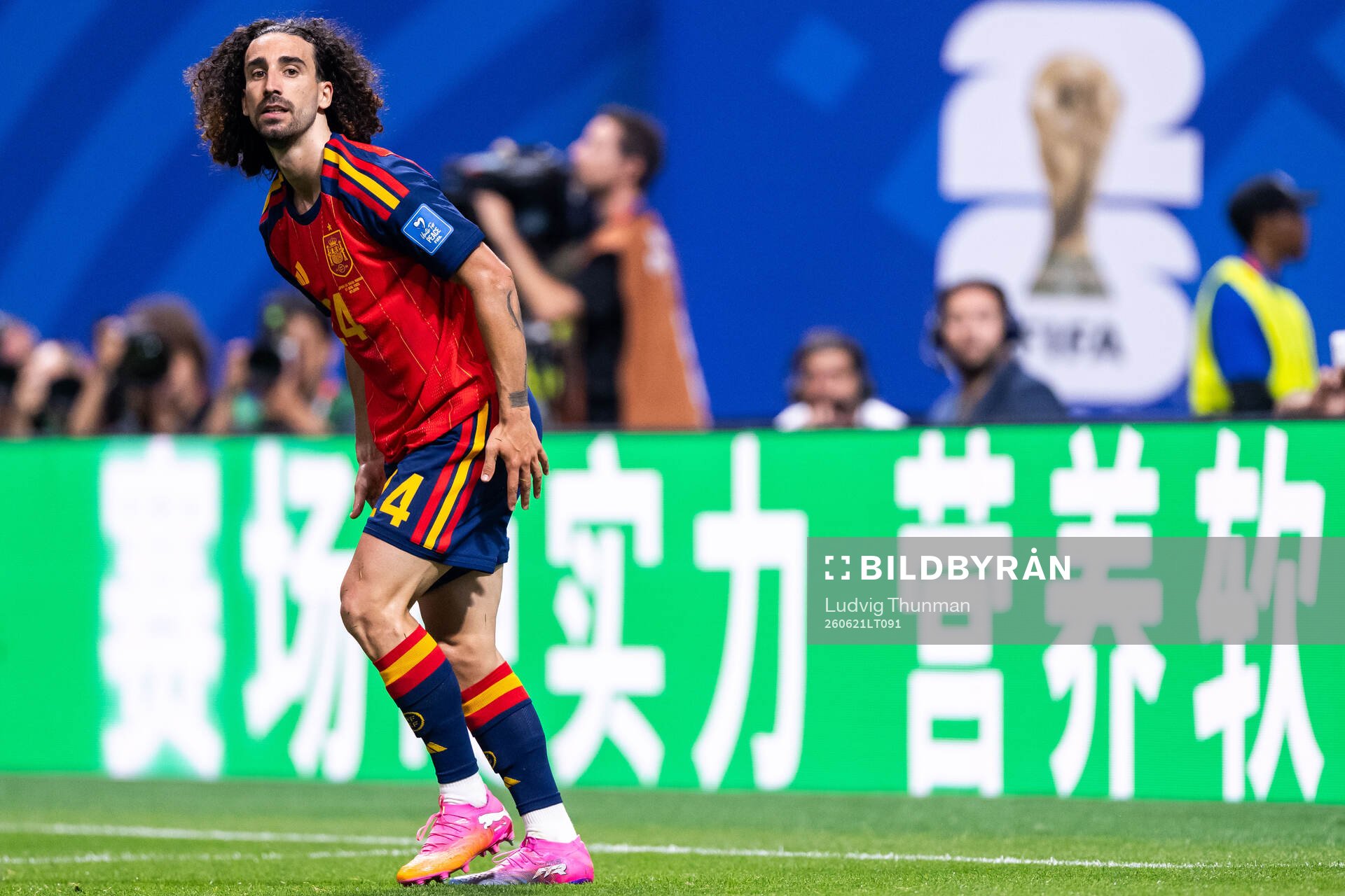 Marc Cucurella of Spain looks dejected