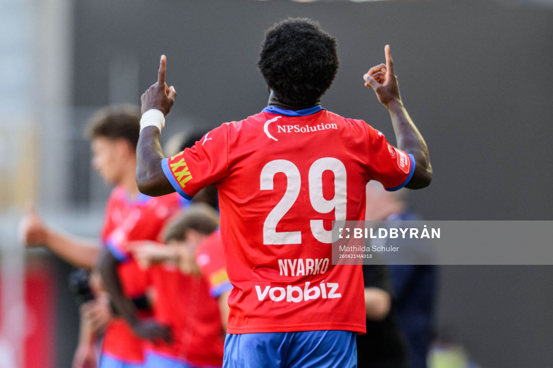 Helsingborgs Kevin Nyarko jublar