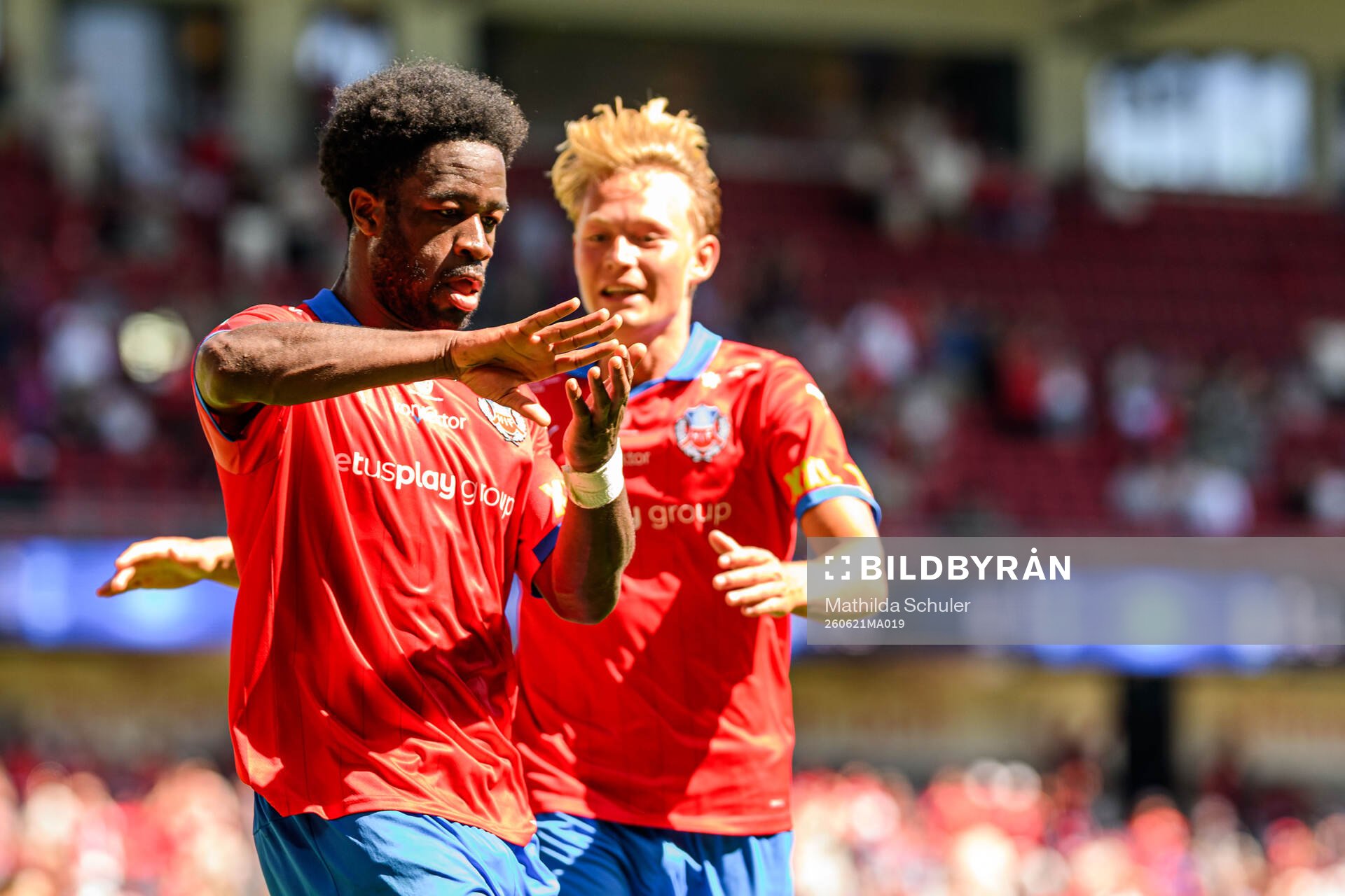 Helsingborgs Kevin Nyarko jublar