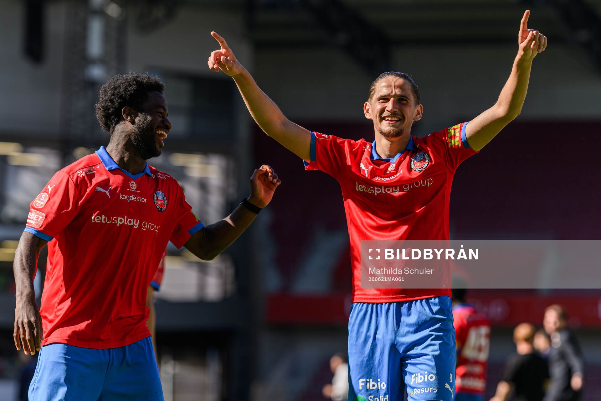 Helsingborgs Kevin Nyarko och Ervin Gigovic