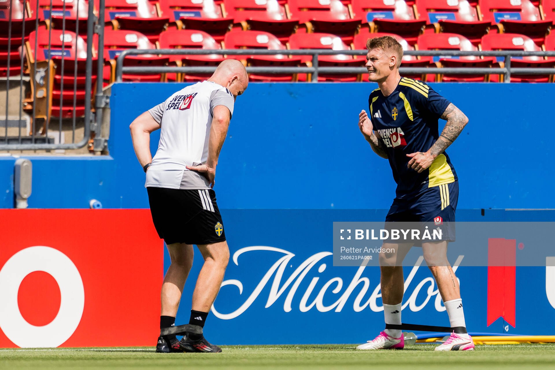 Eric Smith of the Swedish national football team at a