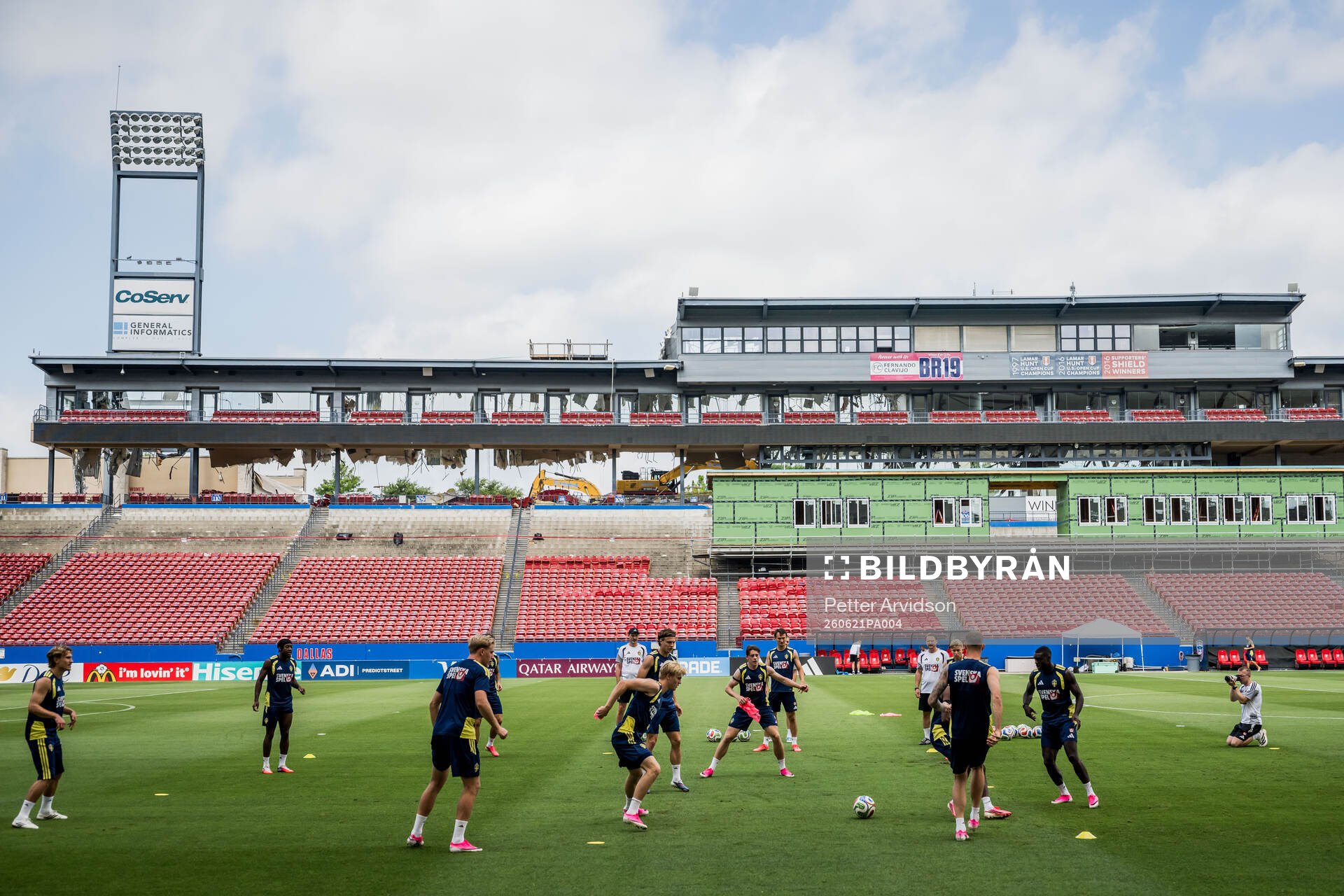 Players of the Swedish national football team at a training