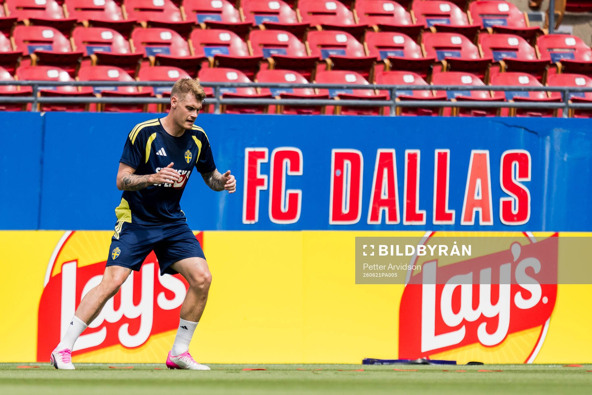 Eric Smith of the Swedish national football team at a