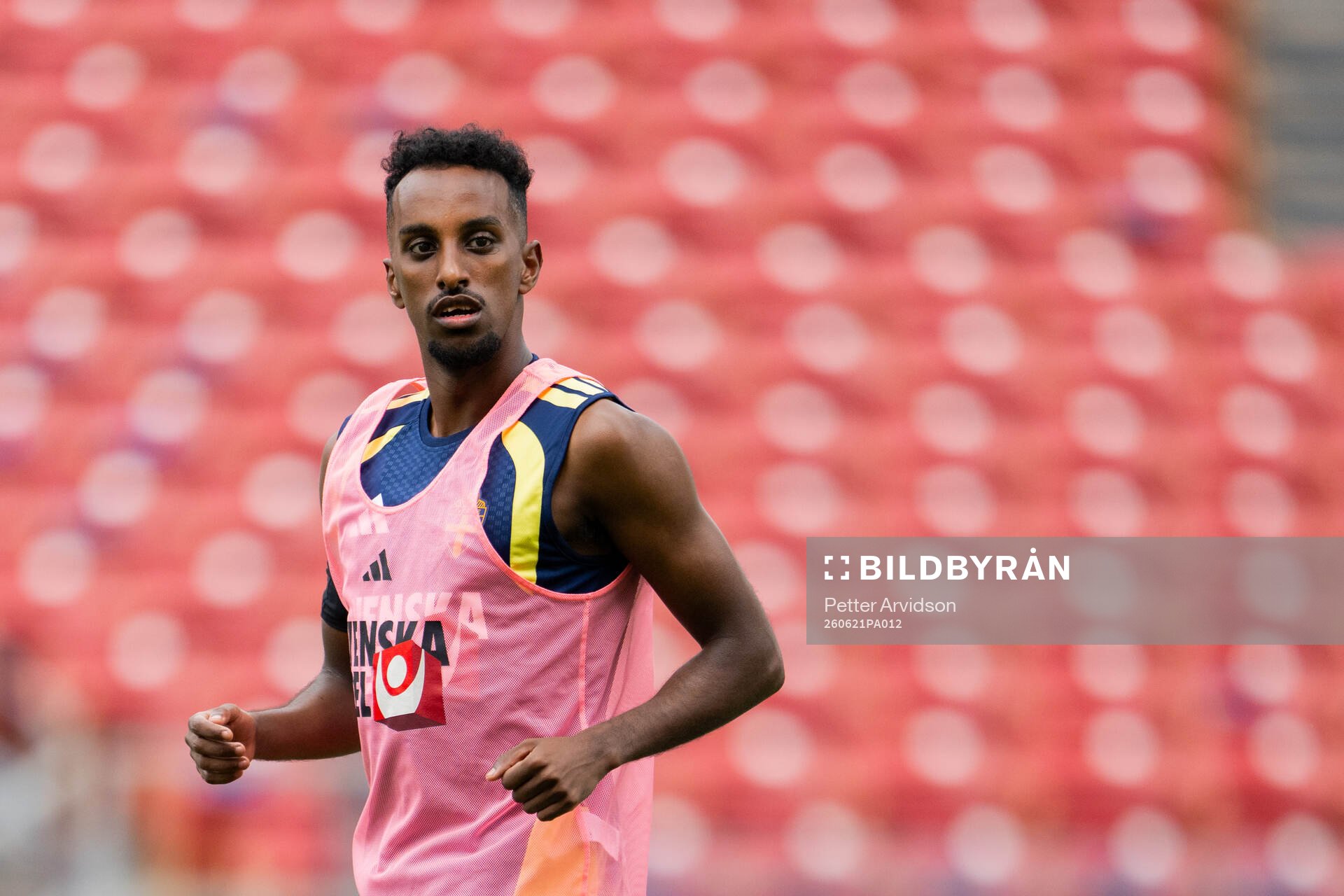 Taha Ali of the Swedish national football team at a