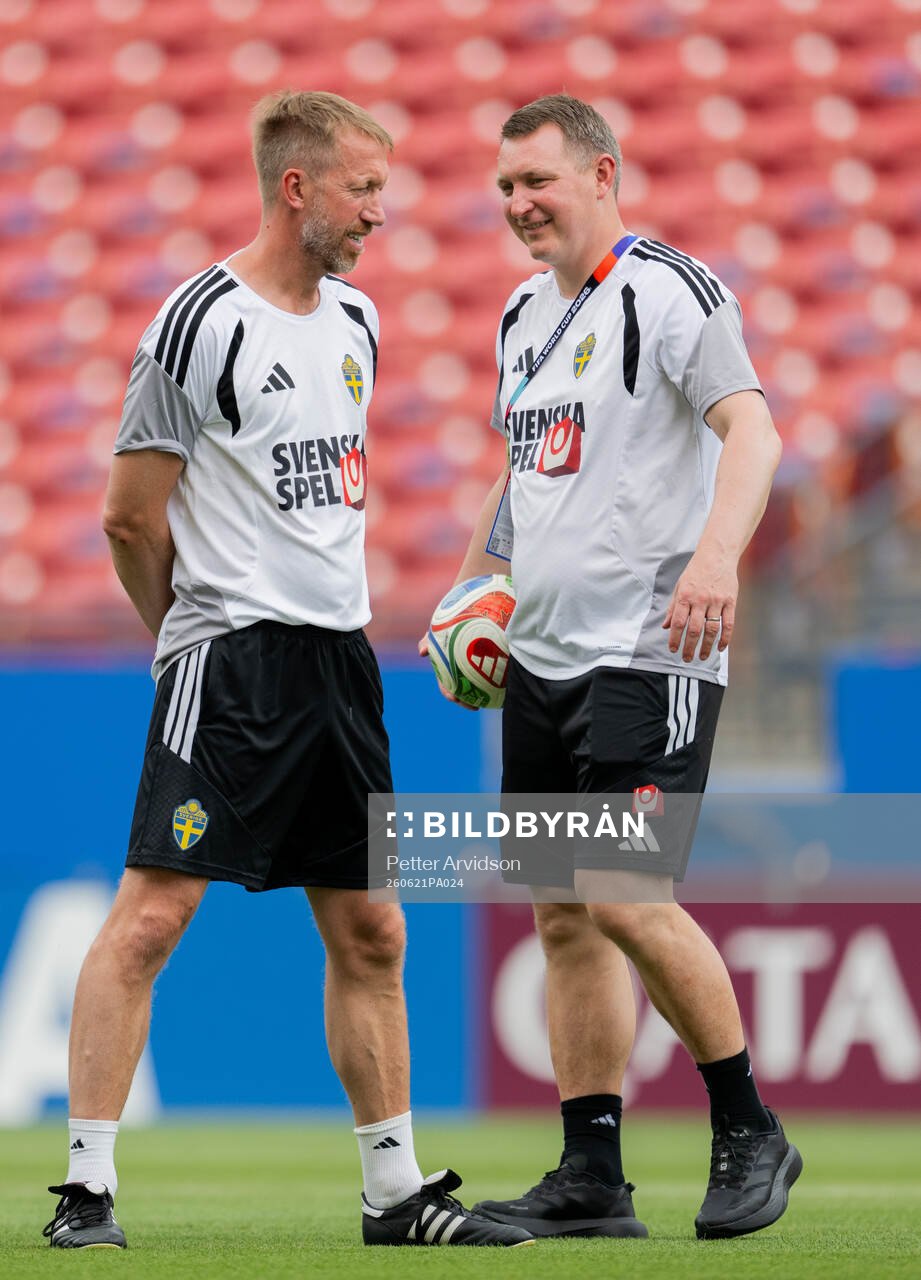Head coach Graham Potter and Kim Källström, head of
