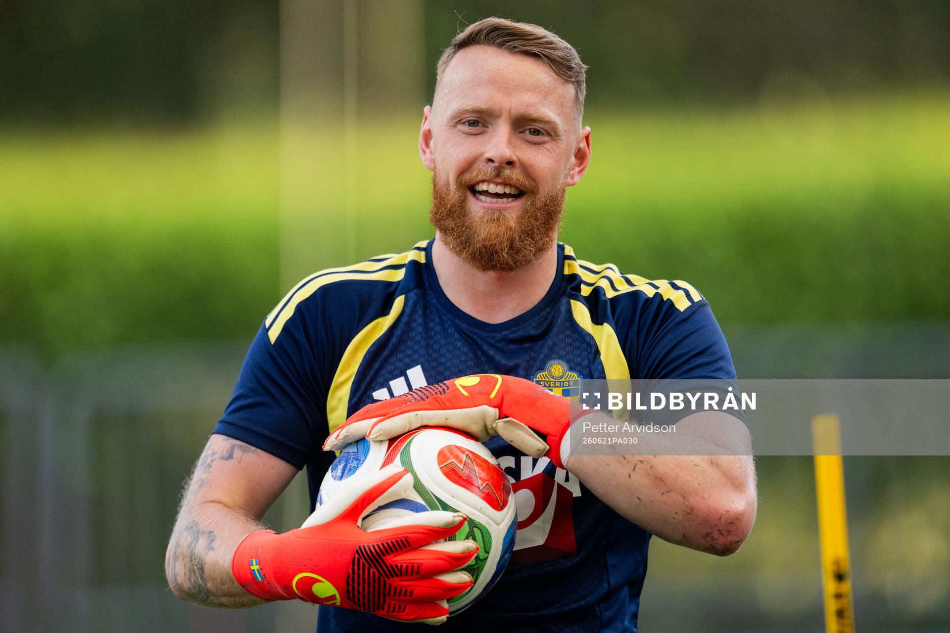 Goalkeeper Viktor Johansson of the Swedish national