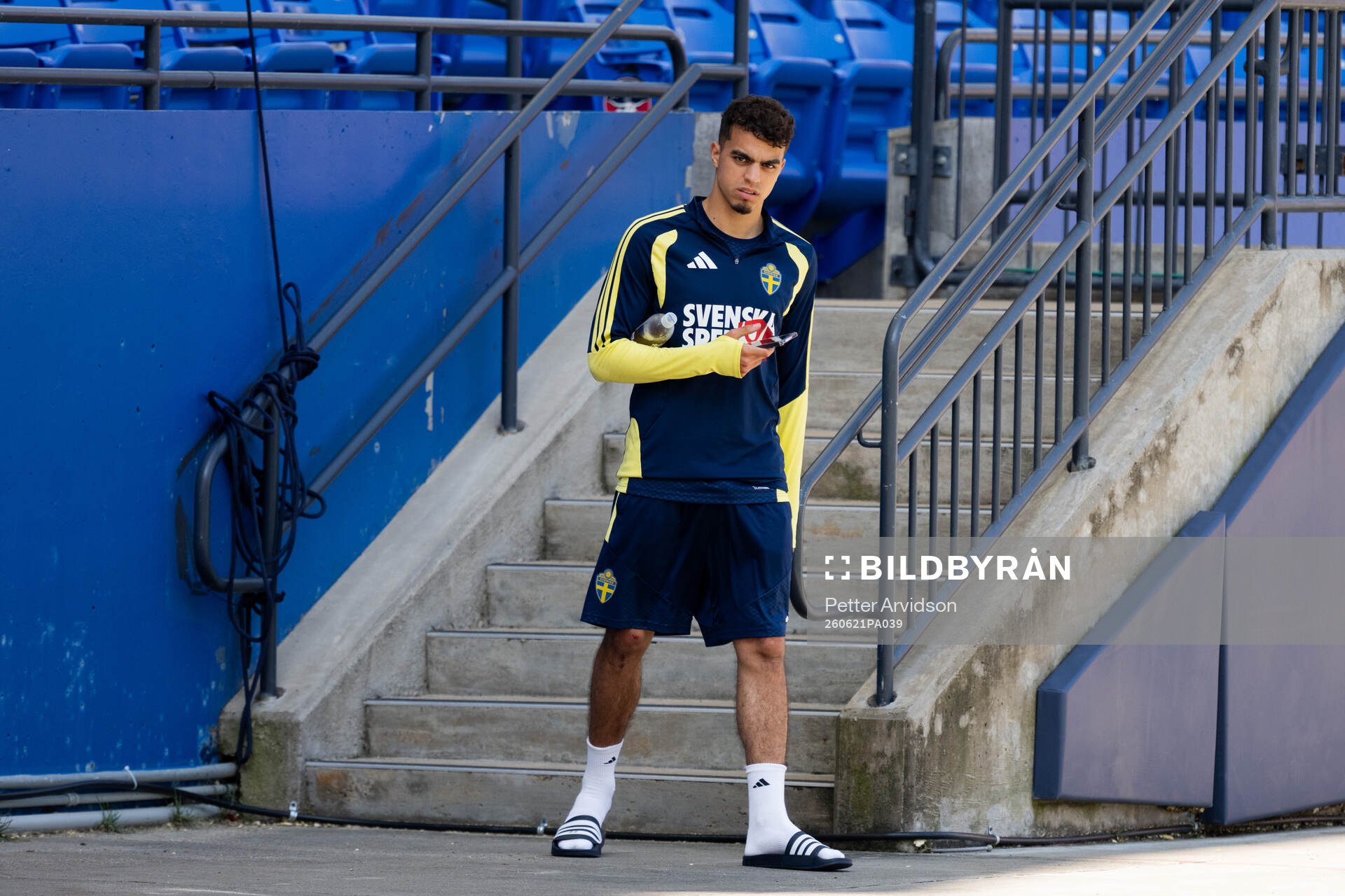 Yasin Ayari of the Swedish national football team at a