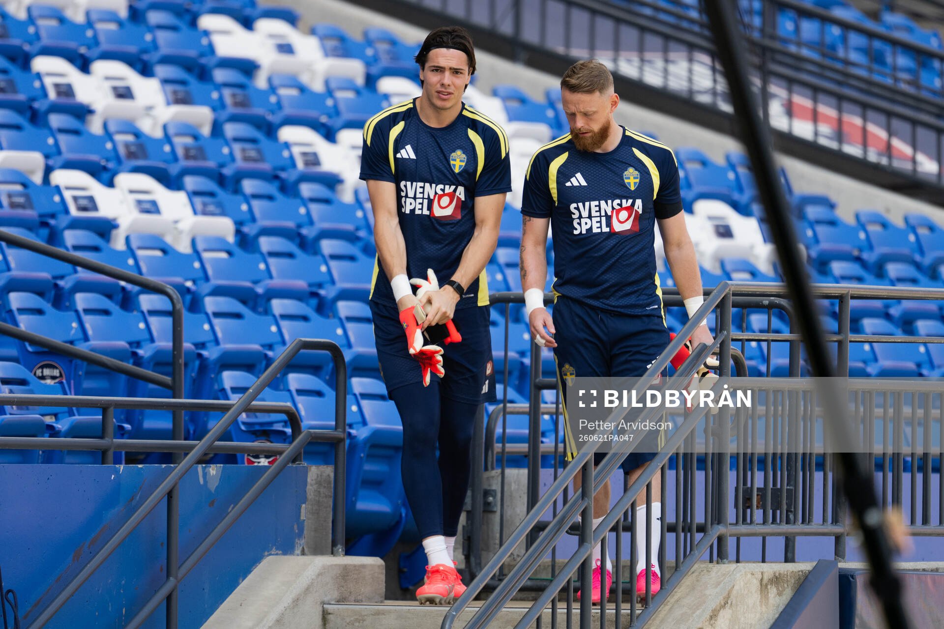 Goalkeeper Jacob Widell Zetterström and goalkeeper Viktor