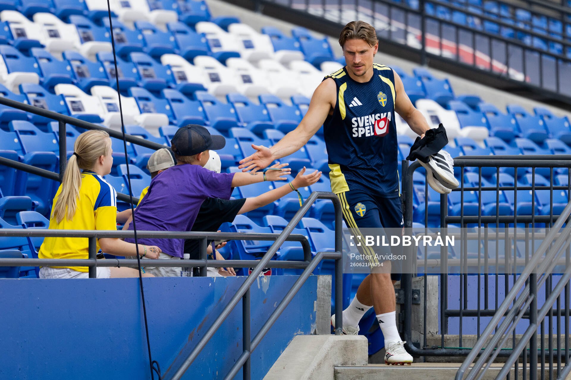 Carl Starfelt of the Swedish national football team at a